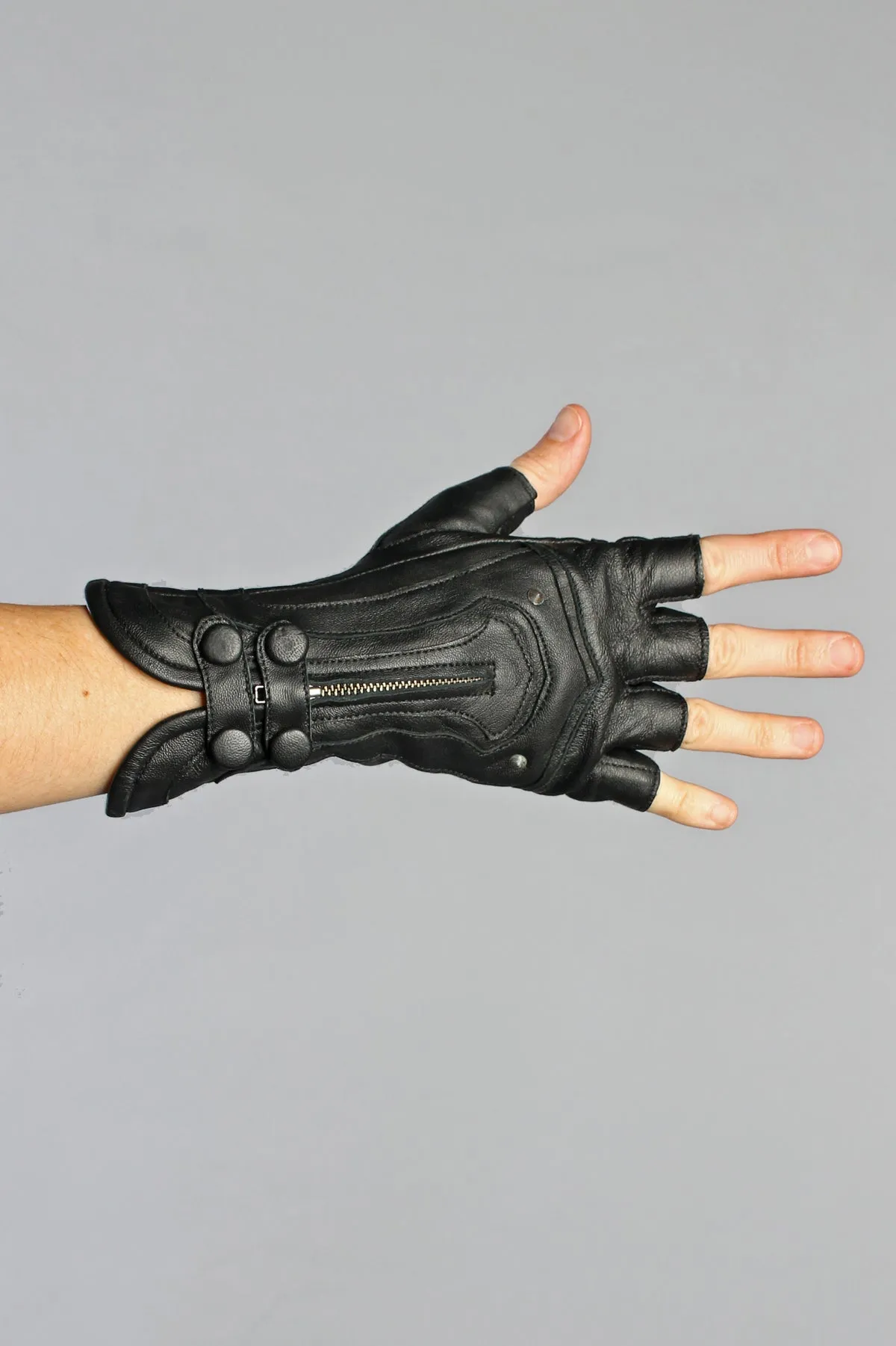 5D x Steam Trunk Archery Leather Gloves - Black