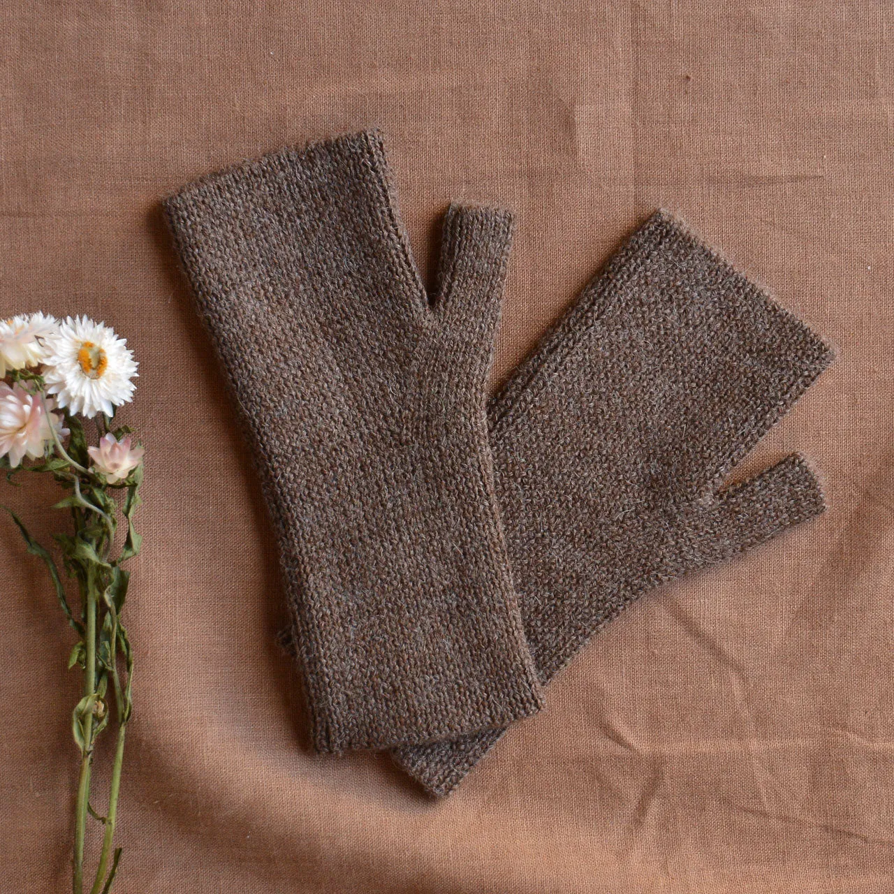 Adults Fingerless Gloves - 100% Baby Alpaca