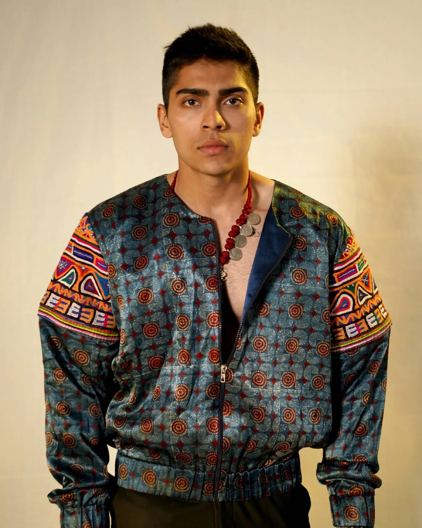 Ajrakh Folk Bomber Jacket