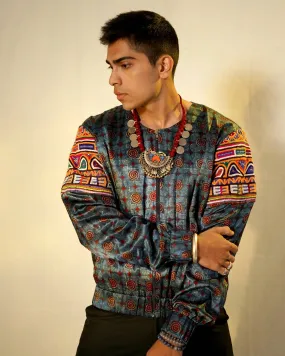 Ajrakh Folk Bomber Jacket