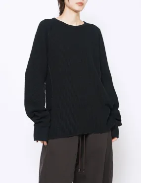 BLACK WAFFLE THERMAL LONG SLEEVE T-SHIRT