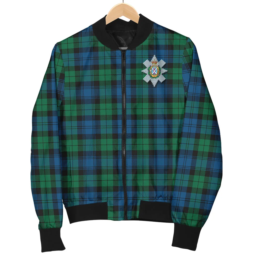 Black Watch Ancient Tartan Bomber Jacket with Family Crest
