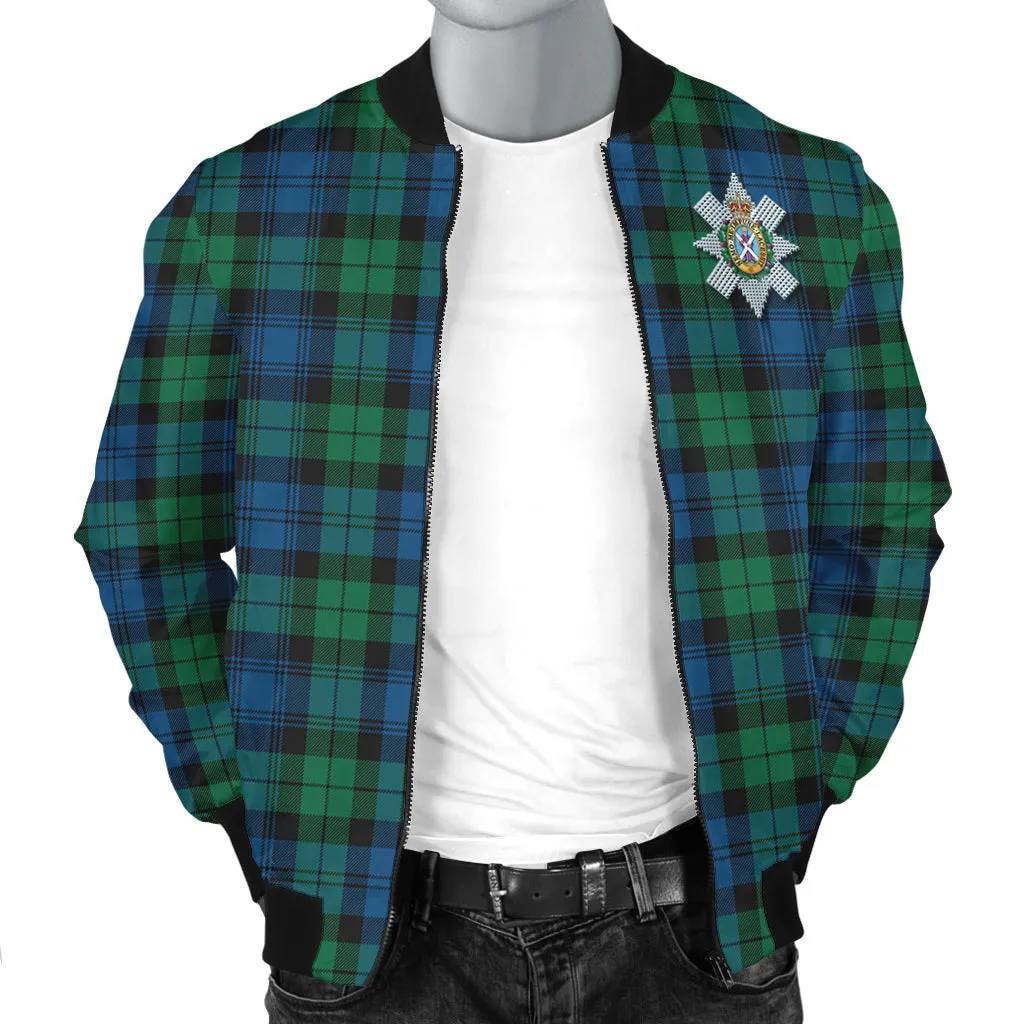 Black Watch Ancient Tartan Bomber Jacket with Family Crest
