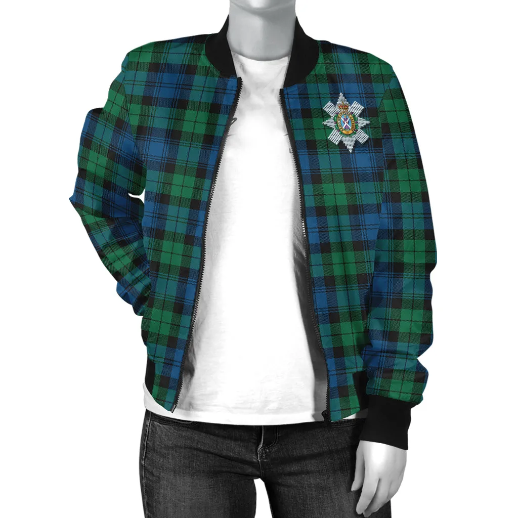Black Watch Ancient Tartan Bomber Jacket with Family Crest