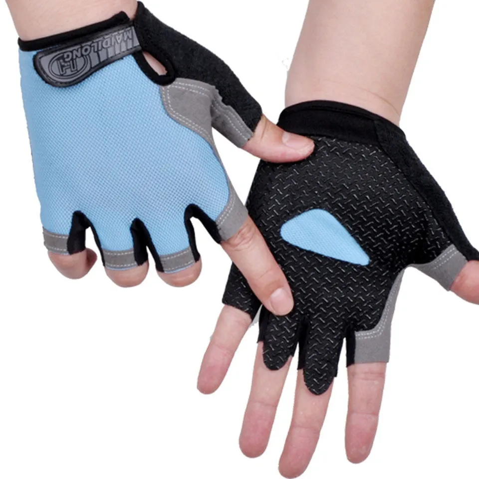 Cycling Anti-slip Anti-sweat Men Women Half Finger Gloves Breathable Anti-shock 1pair