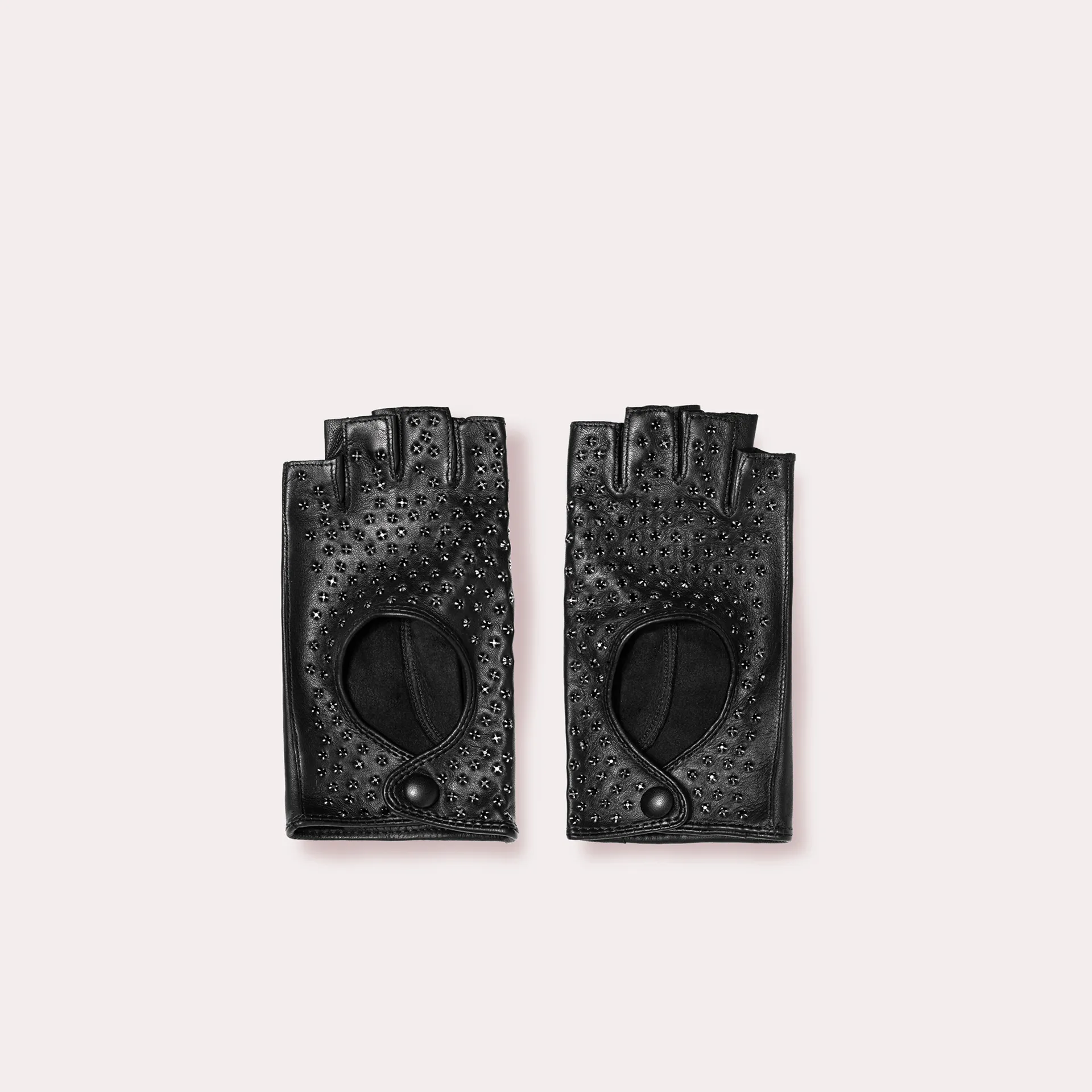 Fingerless Driving Glove with Crystals
