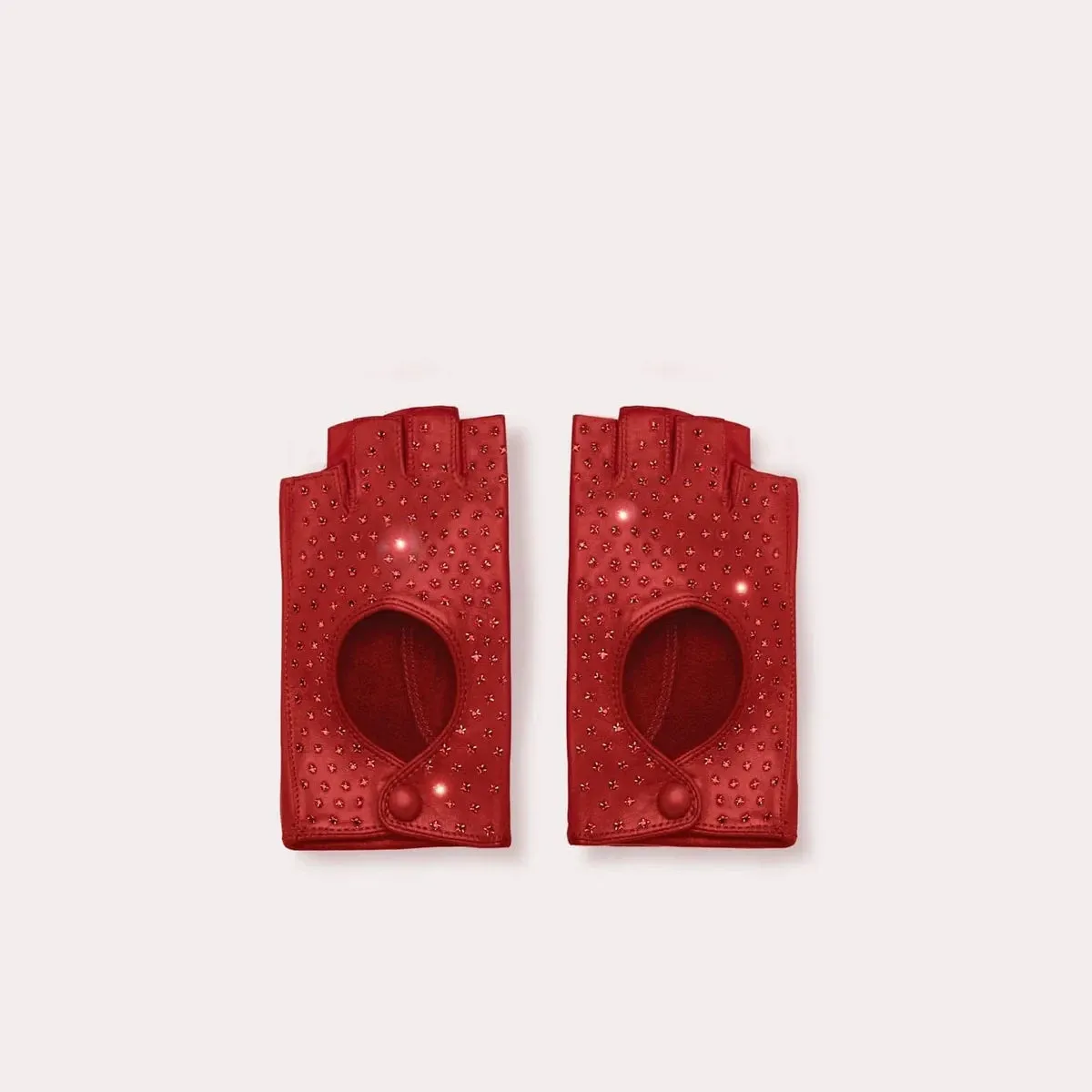 Fingerless Driving Glove with Crystals