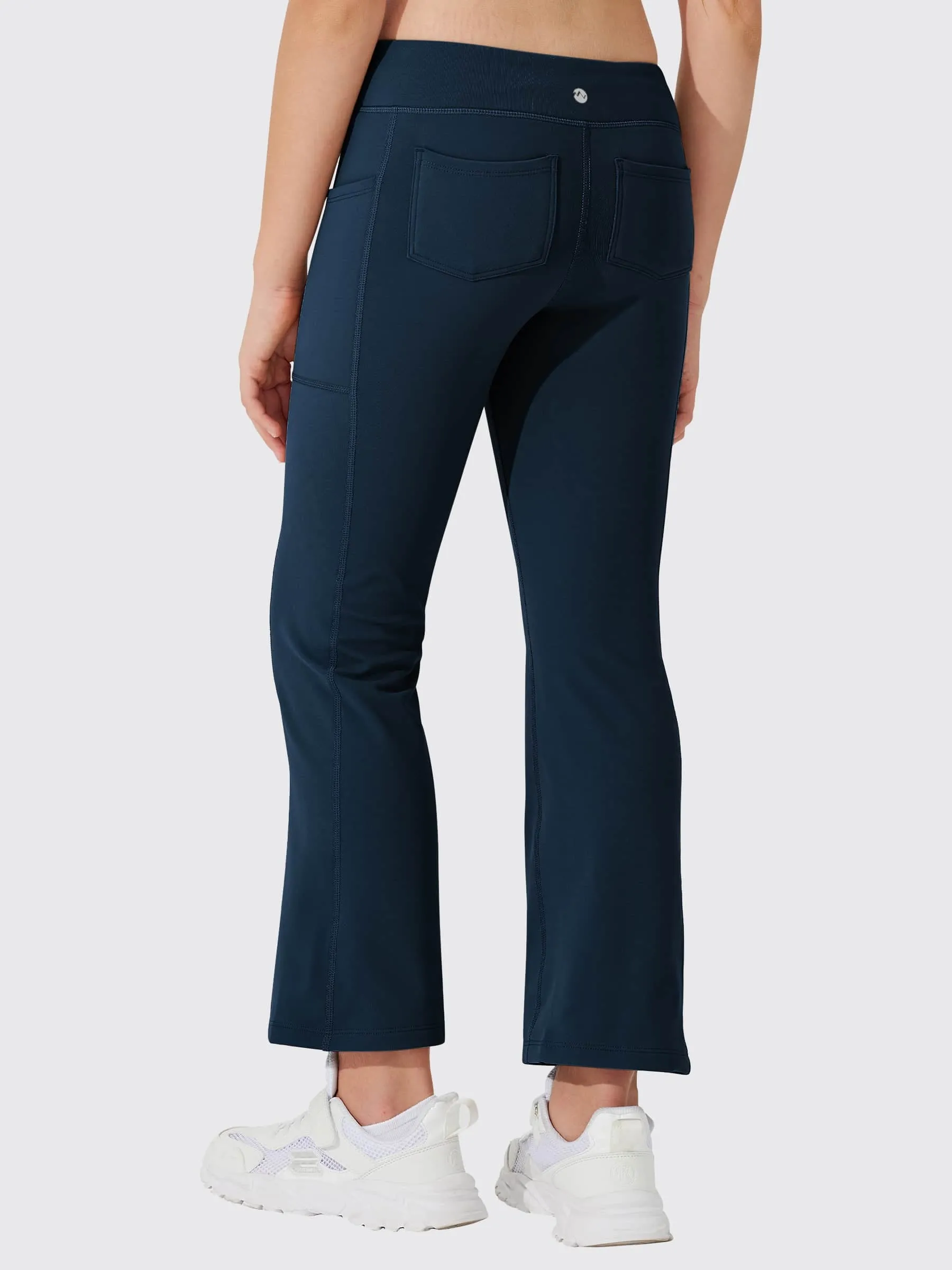 Girls' Fleece Lined Crossover Flared Leggings