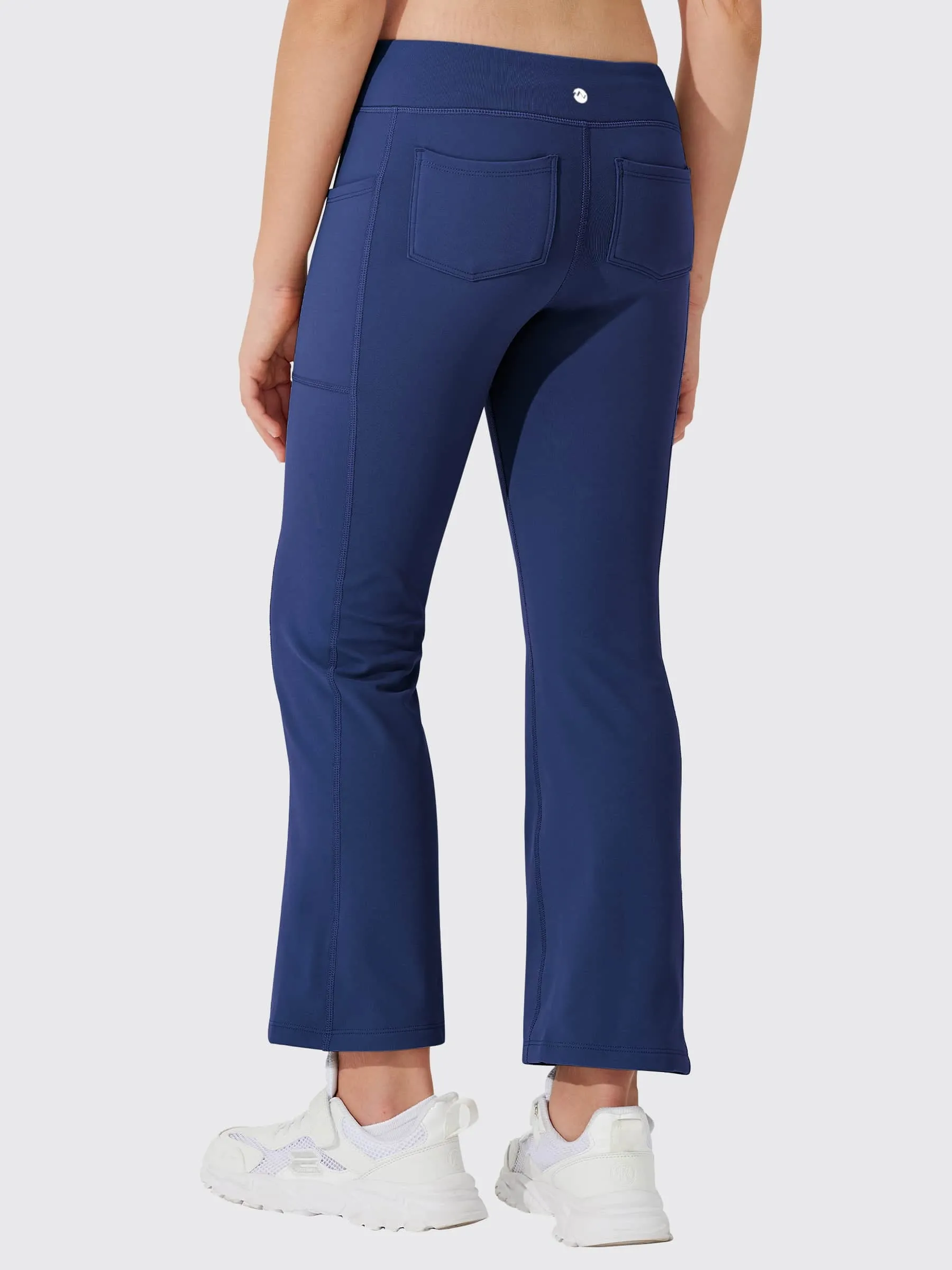 Girls' Fleece Lined Crossover Flared Leggings
