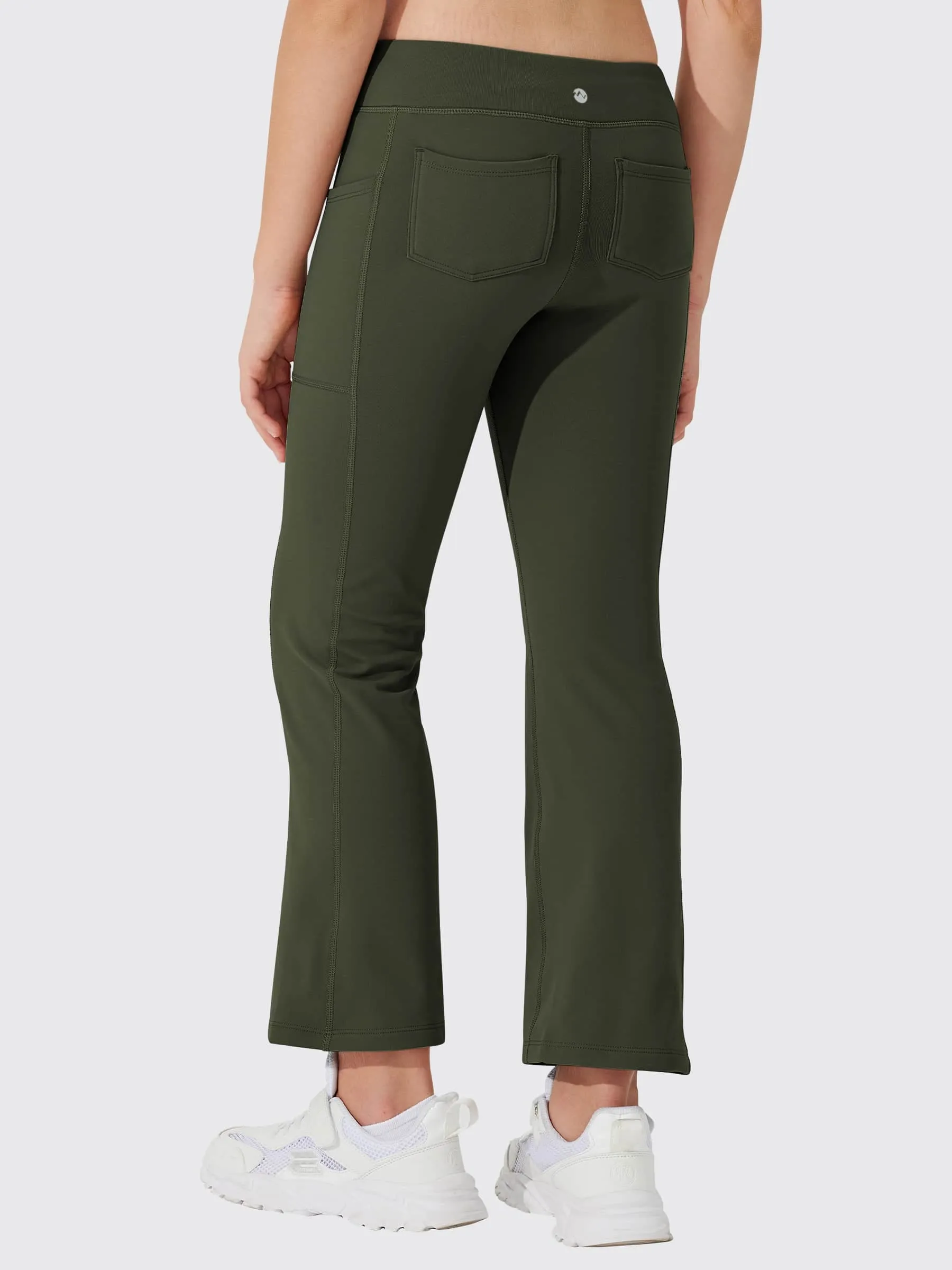 Girls' Fleece Lined Crossover Flared Leggings
