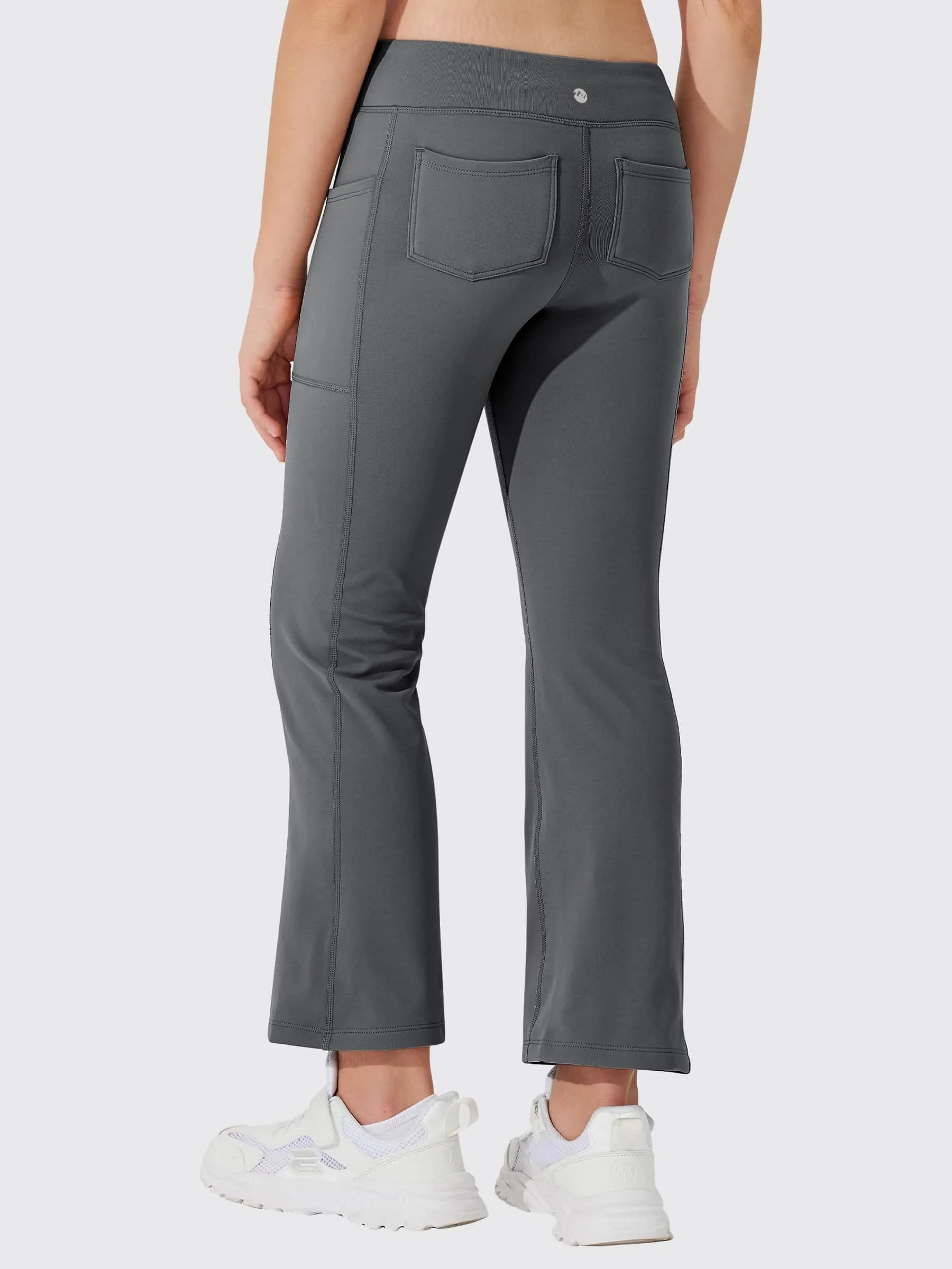 Girls' Fleece Lined Crossover Flared Leggings