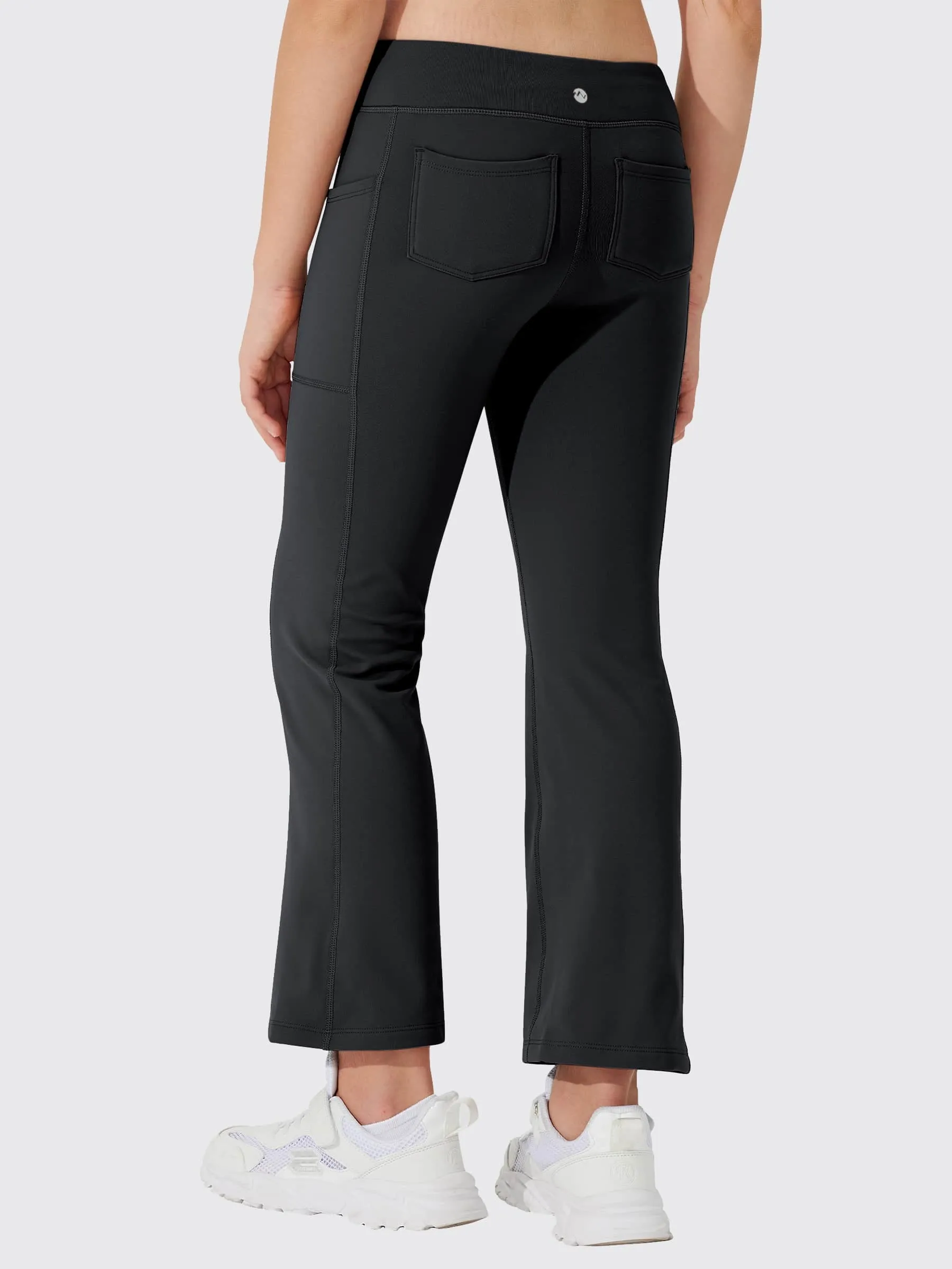 Girls' Fleece Lined Crossover Flared Leggings