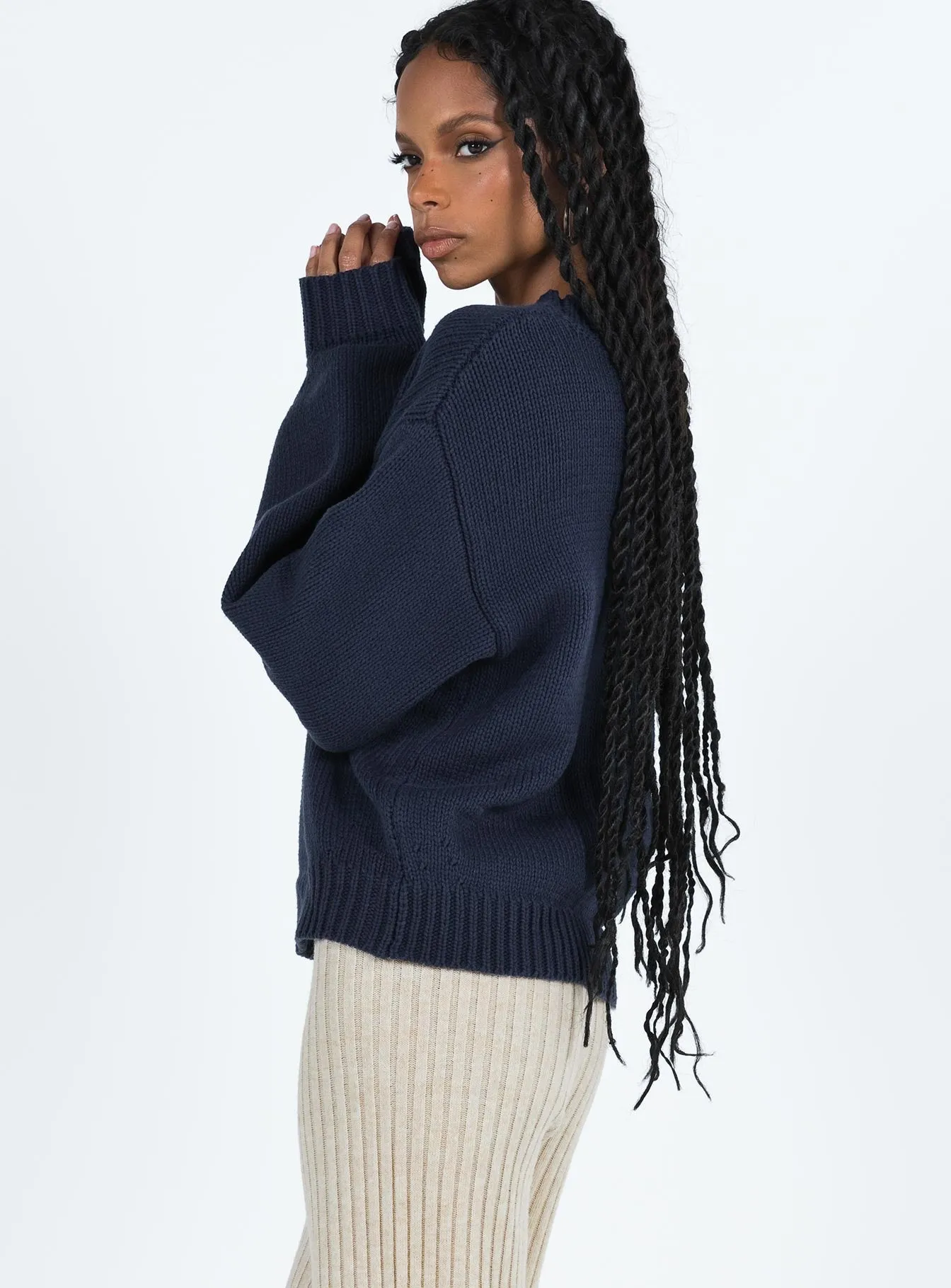 Harmony Knit Sweater Navy
