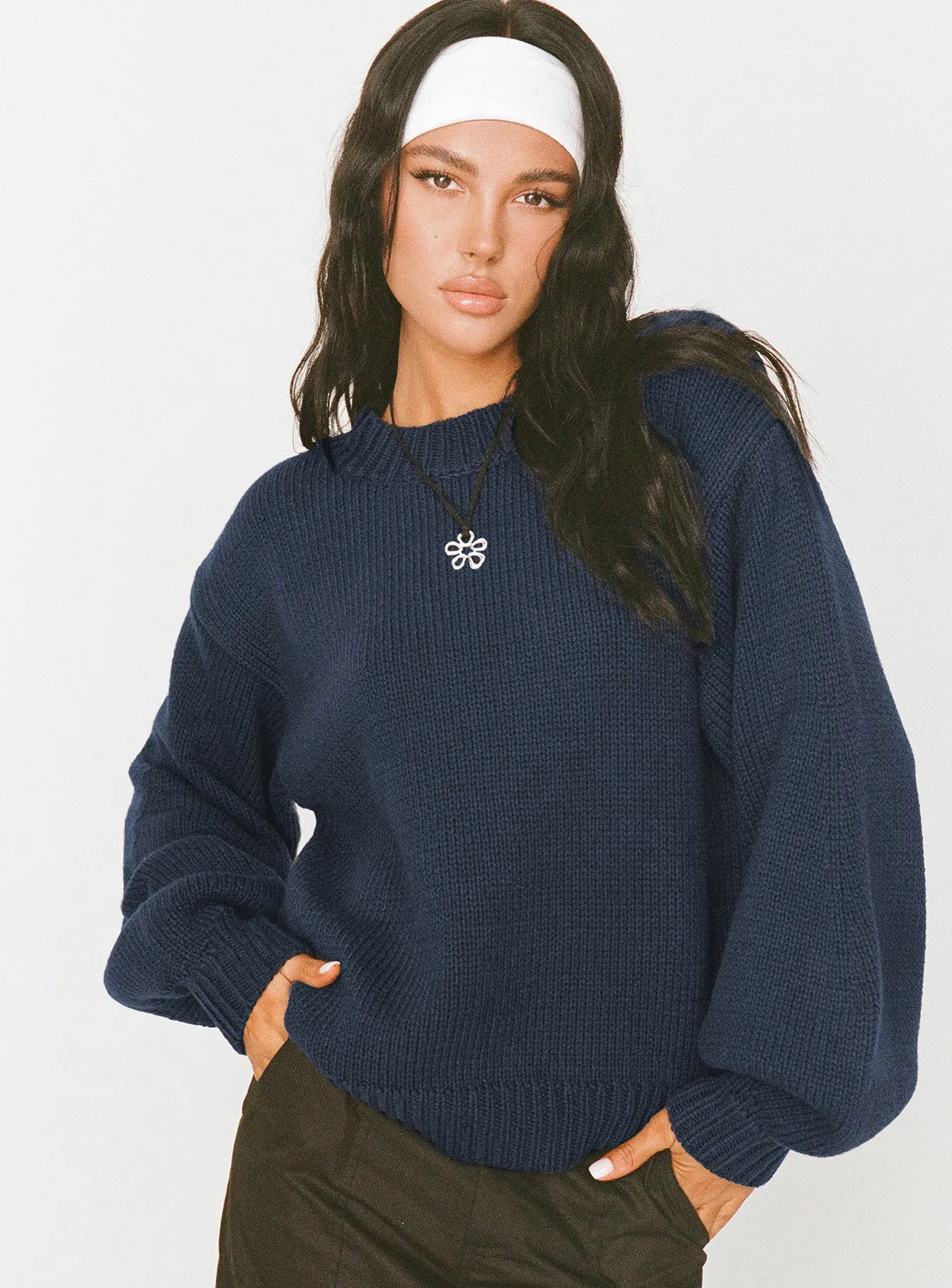Harmony Knit Sweater Navy