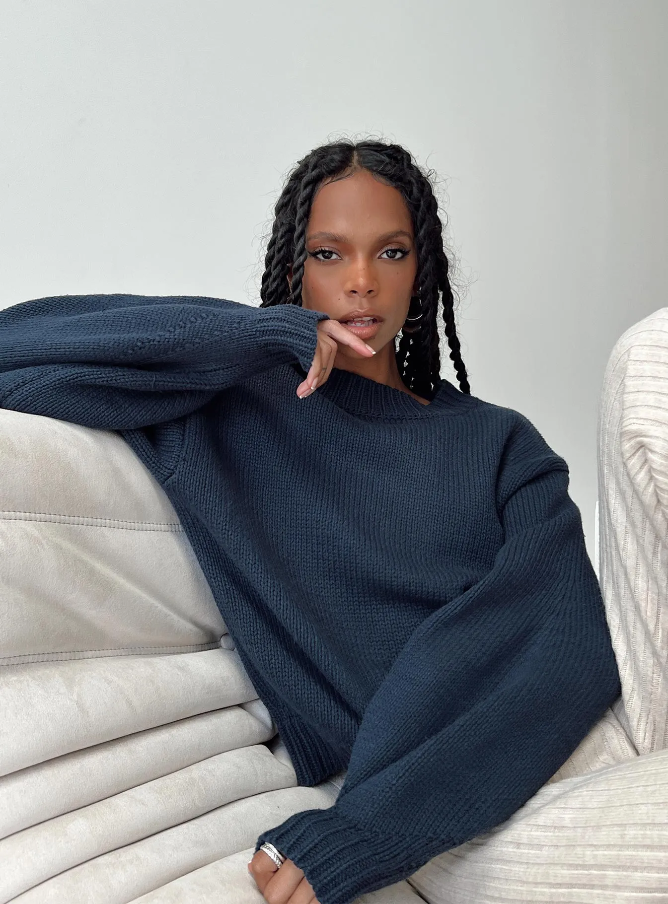 Harmony Knit Sweater Navy