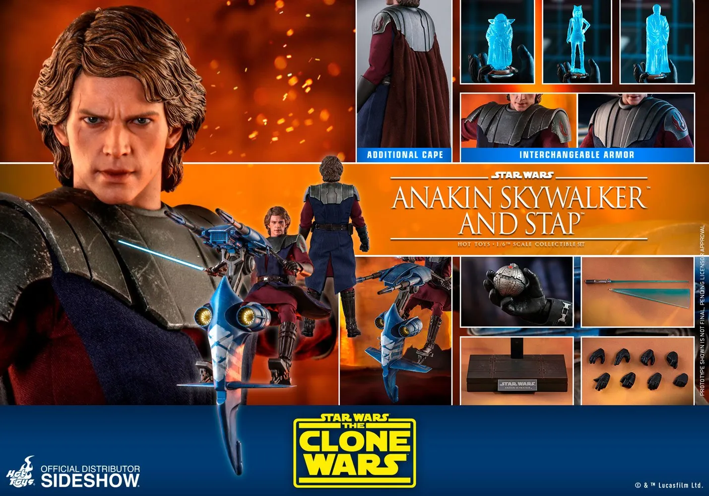 Hot Toys TV Masterpiece 1/6 Scale Figure - Anakin Skywalker & STAP (The Clone Wars)