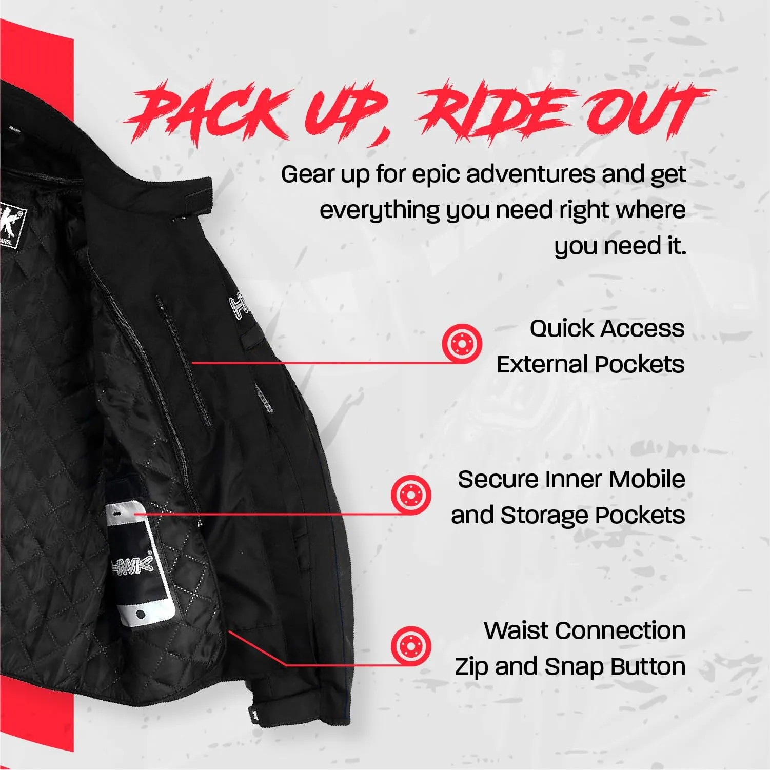 HWK Motorcycle Jacket Men's Riding Textile Racing Motorbike Hi-Vis Biker CE Armored Water Resistant Jackets