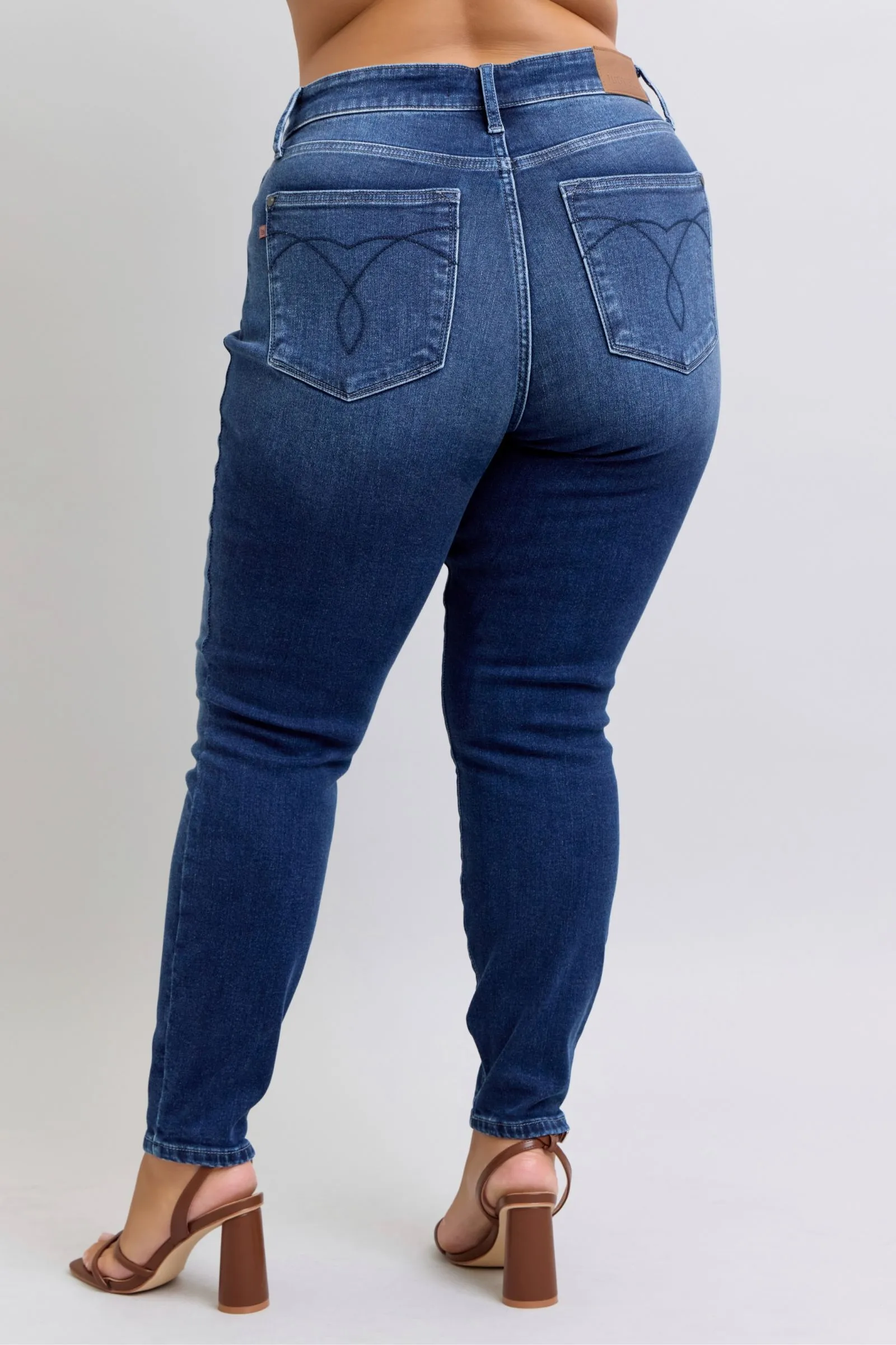 Judy Blue Mid Rise Thermal Skinny Denim Jeans 82635
