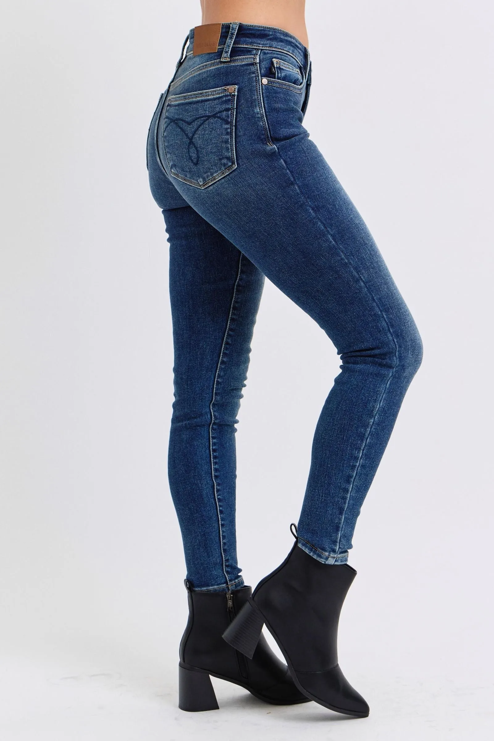 Judy Blue Mid Rise Thermal Skinny Denim Jeans 82639