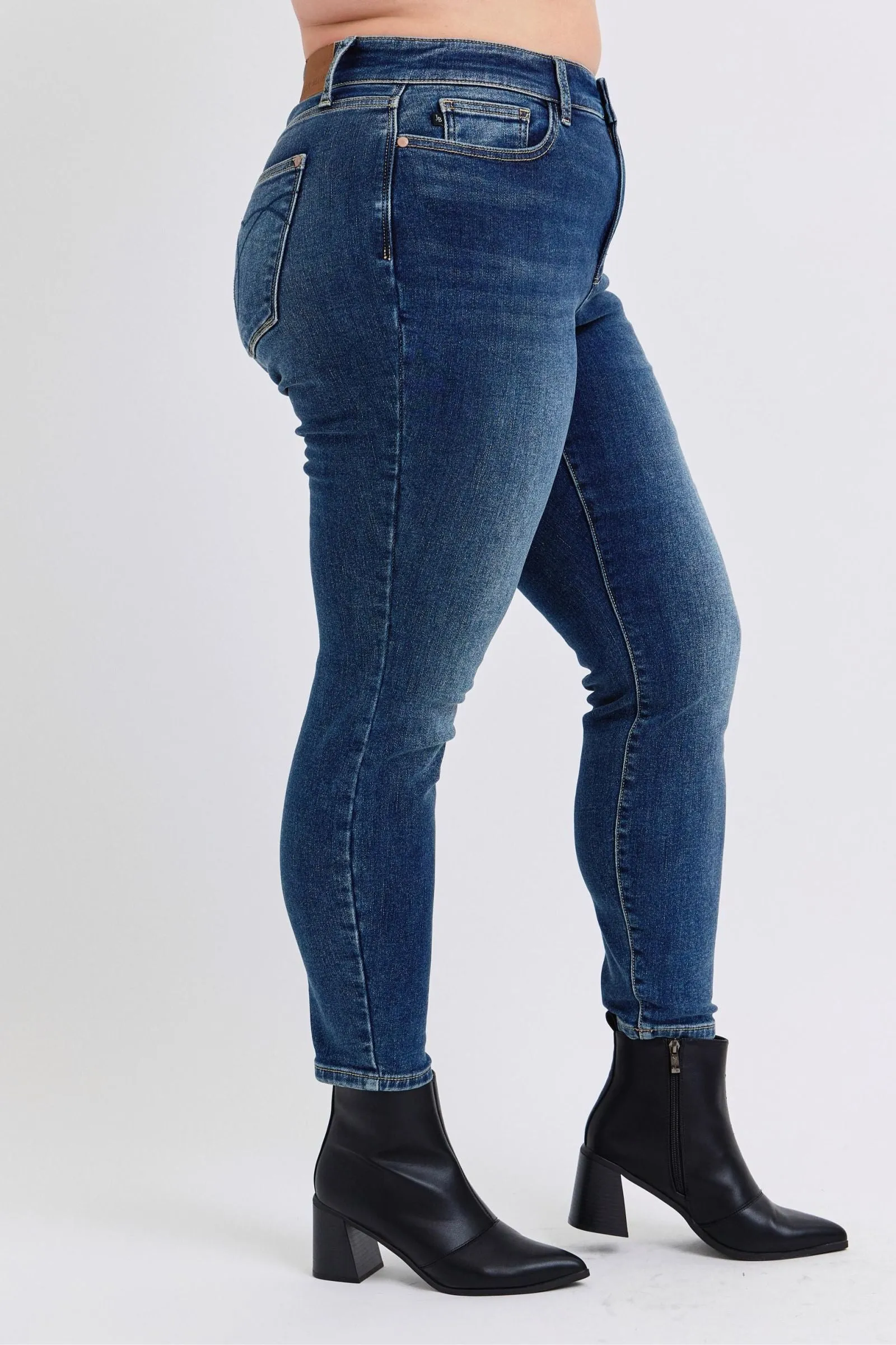 Judy Blue Mid Rise Thermal Skinny Denim Jeans 82639