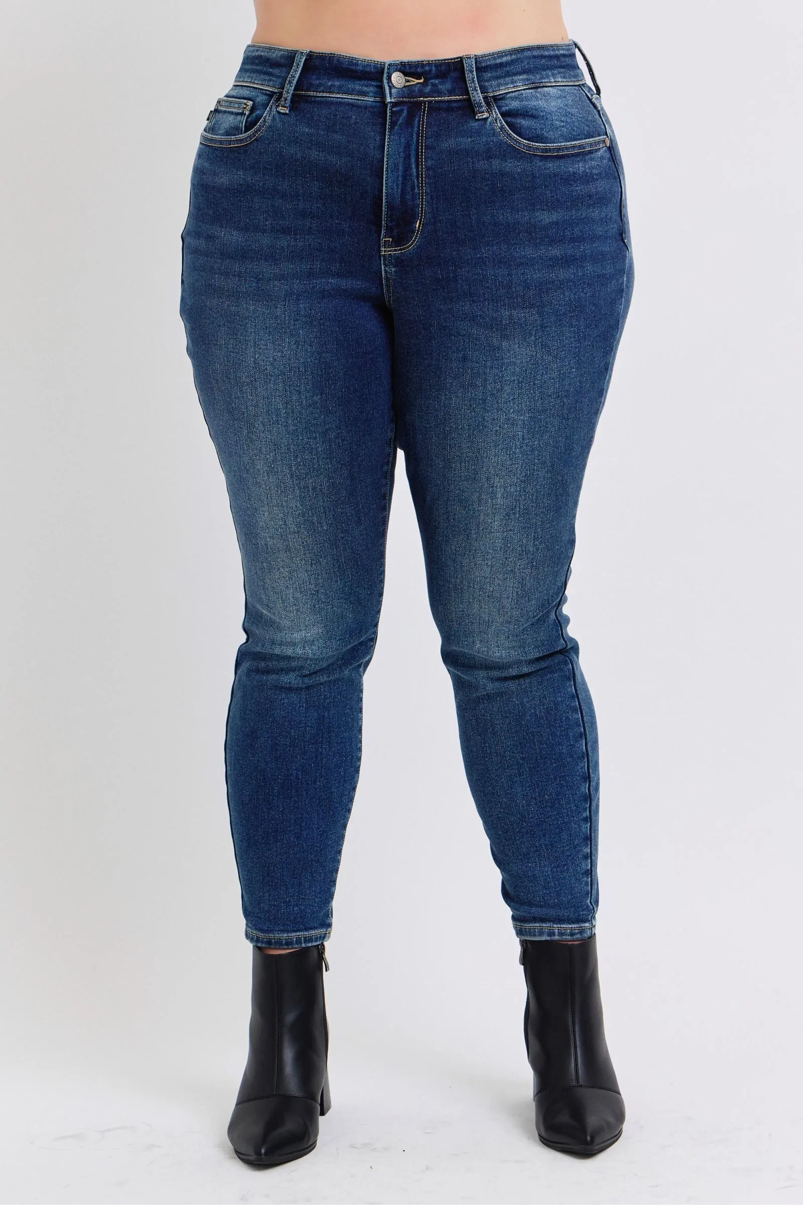 Judy Blue Mid Rise Thermal Skinny Denim Jeans 82639