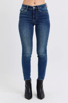 Judy Blue Mid Rise Thermal Skinny Denim Jeans 82639