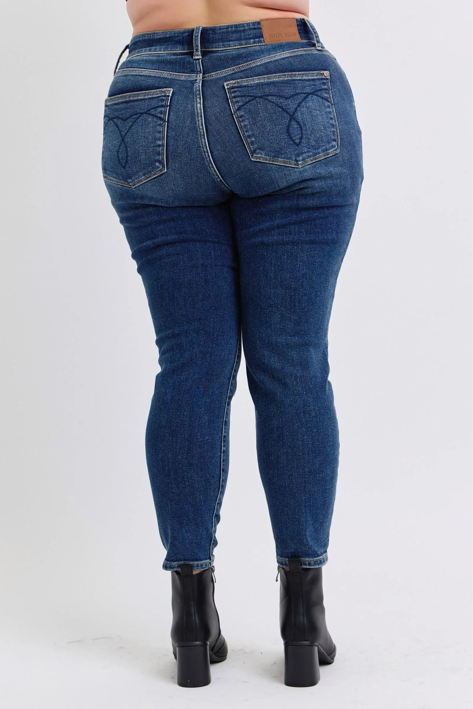Judy Blue Mid Rise Thermal Skinny Denim Jeans 82639