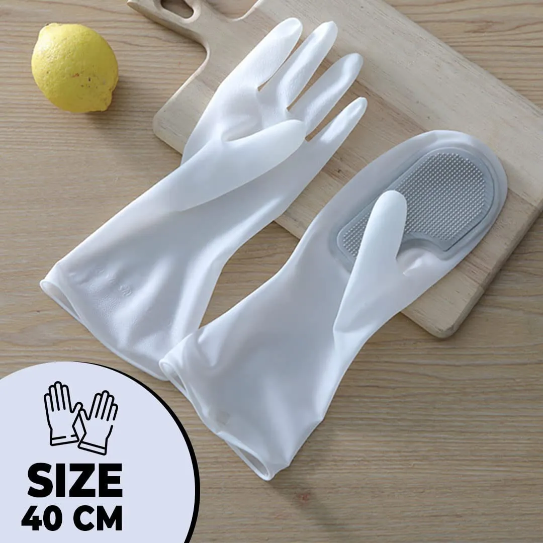 Kuber Industries Multi-Purpose Silicon Gloves For Kitchen Cleaning, Pet Grooming & Gardening|Reusable Gardening Gloves|Grey,Pack of3