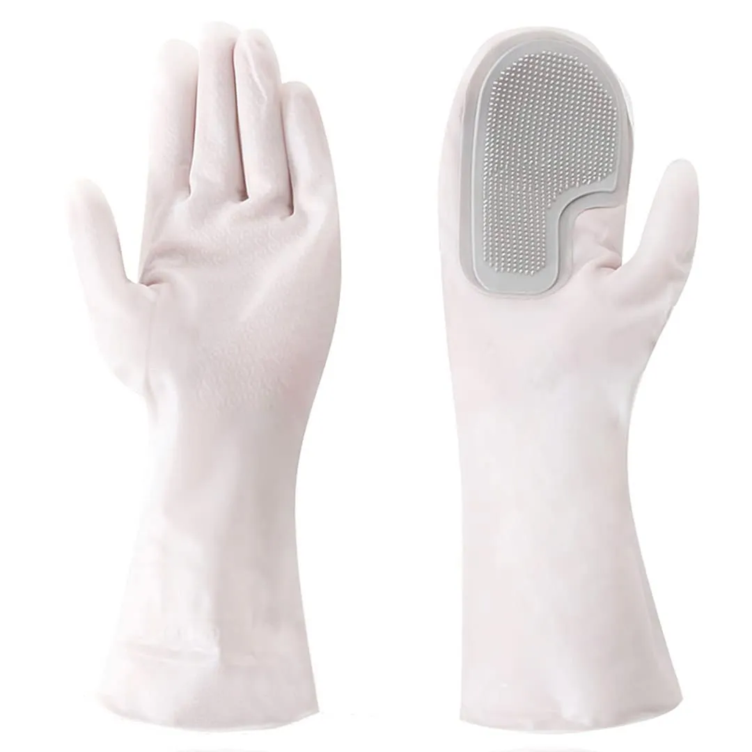 Kuber Industries Multi-Purpose Silicon Gloves For Kitchen Cleaning, Pet Grooming & Gardening|Reusable Gardening Gloves|Grey,Pack of3