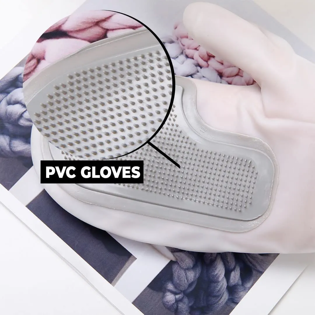 Kuber Industries Multi-Purpose Silicon Gloves For Kitchen Cleaning, Pet Grooming & Gardening|Reusable Gardening Gloves|Grey,Pack of3
