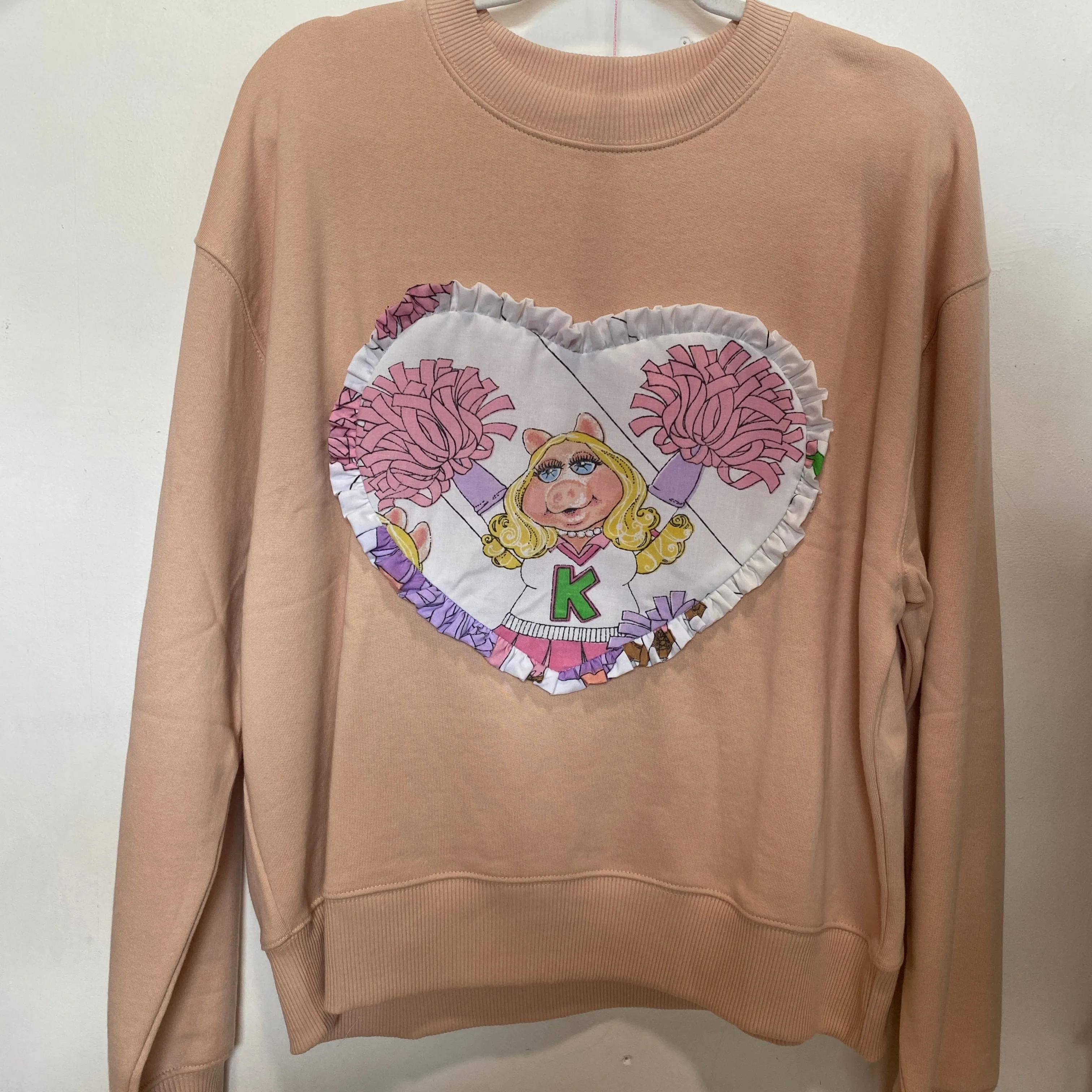 M Blush Peach Reworked Heart Duvet Jumper In This Fabric