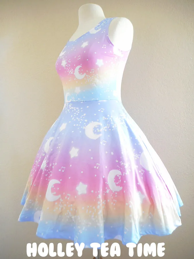 Magical Fairy Time Skater Dress - Rainbow Sunset [made to order]