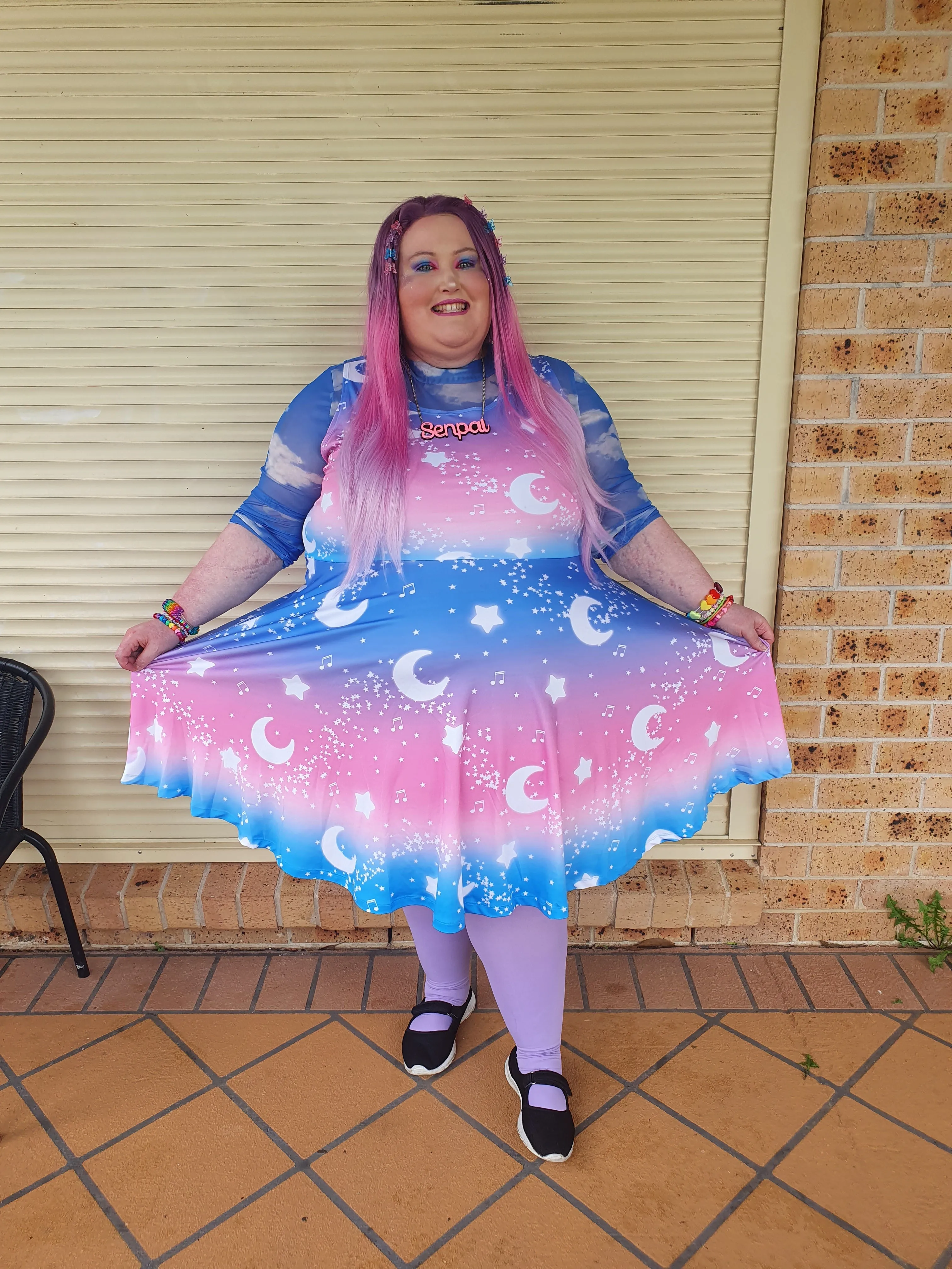Magical Fairy Time Skater Dress - Rainbow Twilight [made to order]