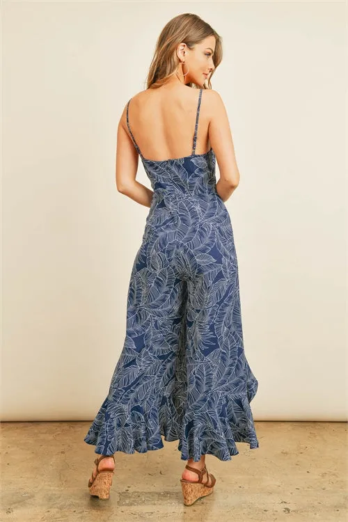Navy Blue Wide Leg Jumpsuit