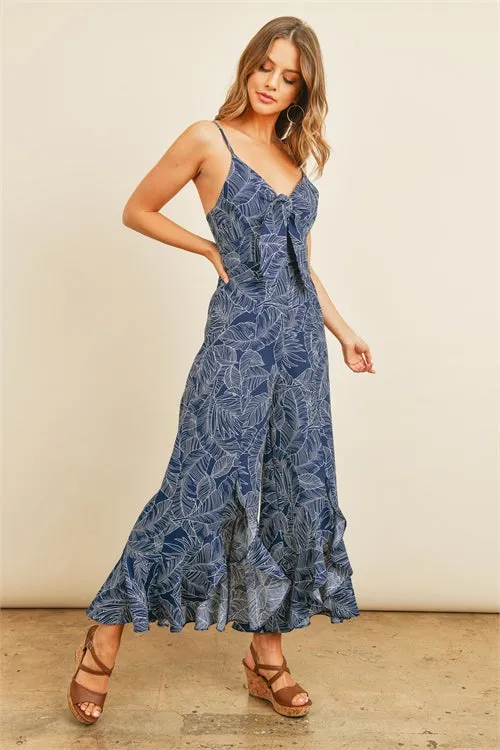 Navy Blue Wide Leg Jumpsuit