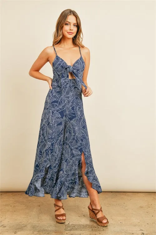 Navy Blue Wide Leg Jumpsuit
