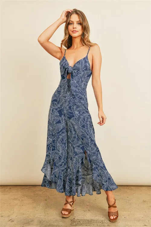 Navy Blue Wide Leg Jumpsuit