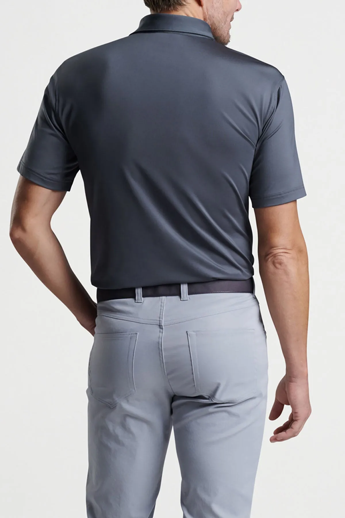 Peter Millar Performance Self Collar Polo, Iron [GuidePoint Security]