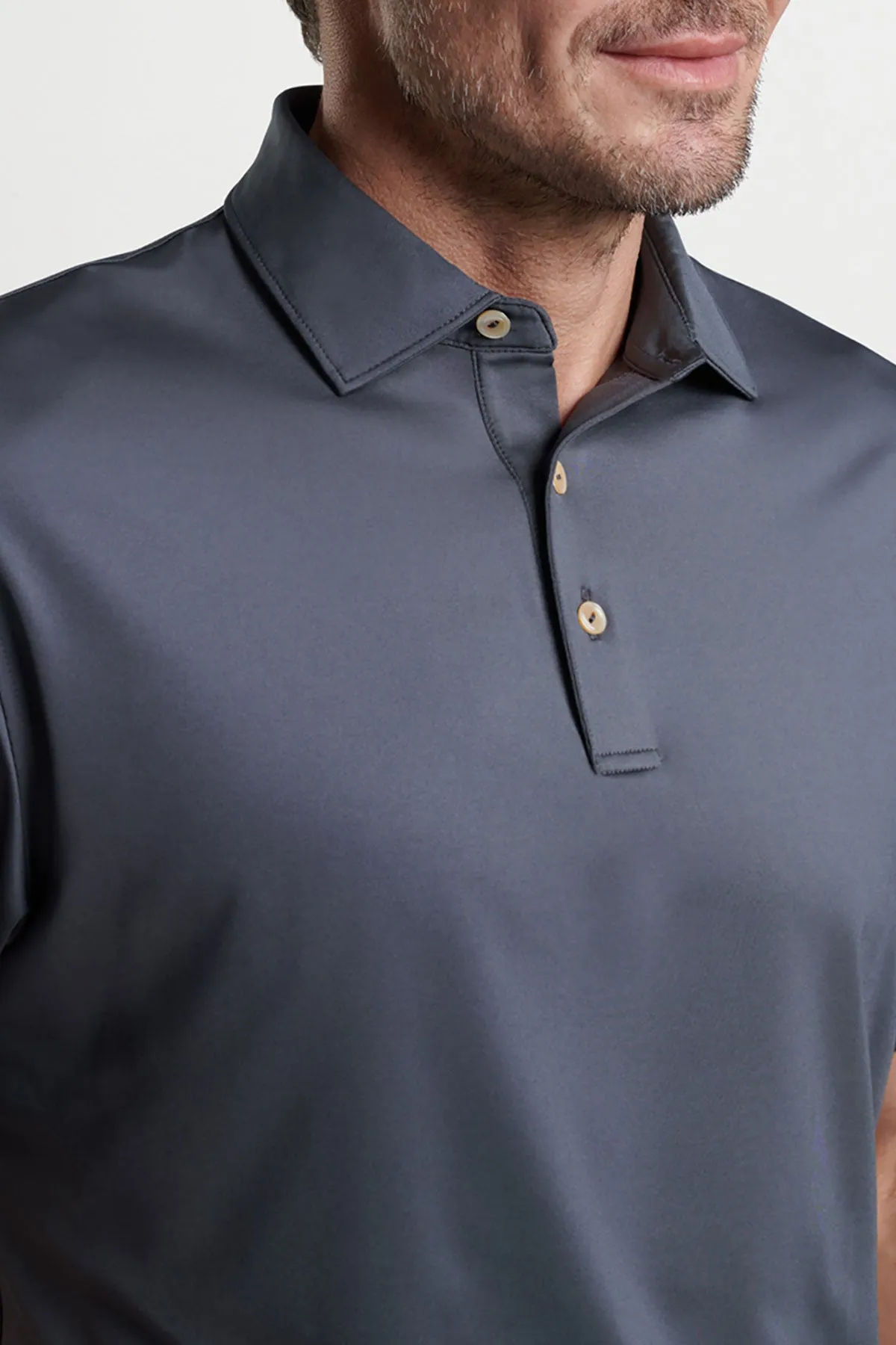 Peter Millar Performance Self Collar Polo, Iron [GuidePoint Security]