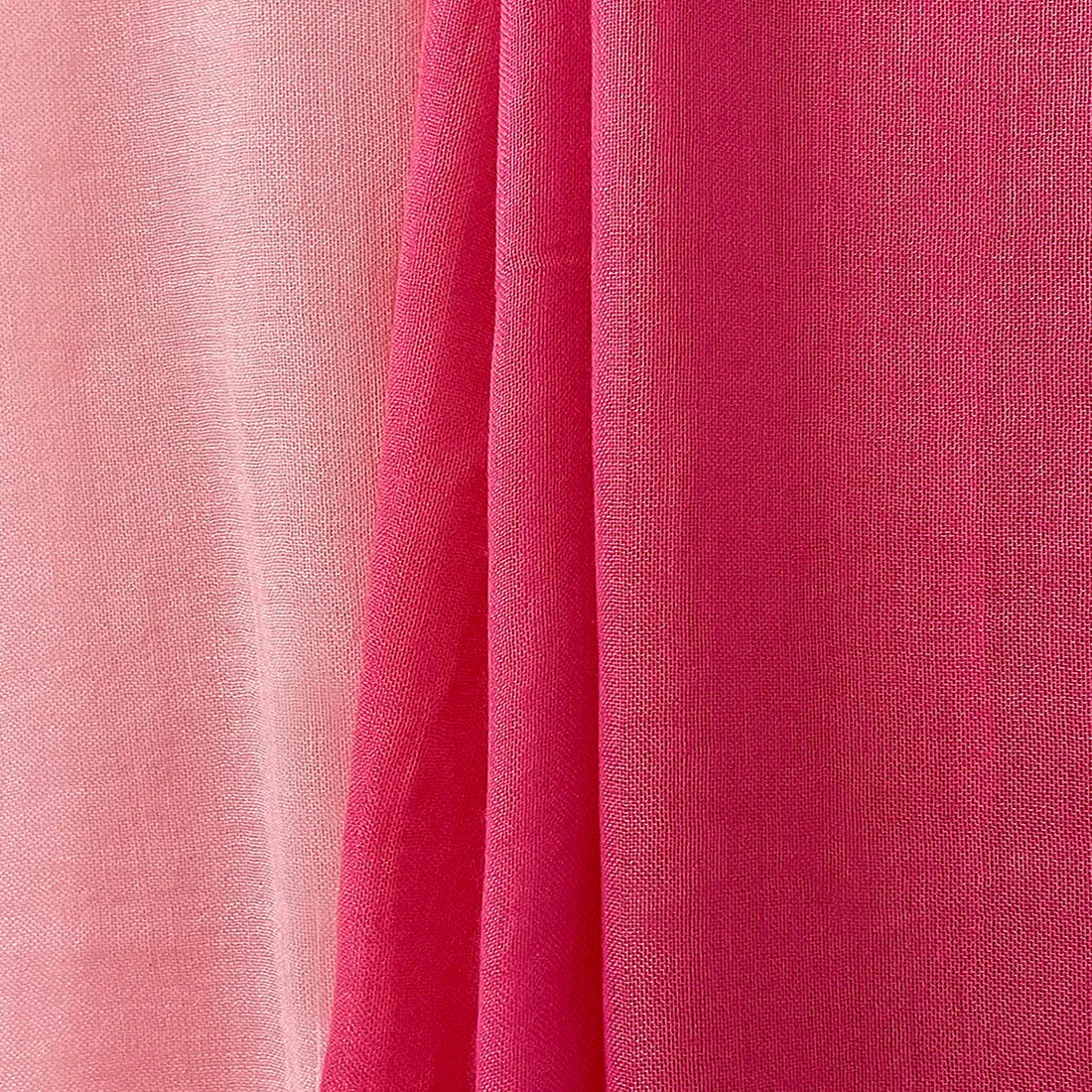 Pink Ombre Double Shaded Viscose Scarf with Corner Tassels