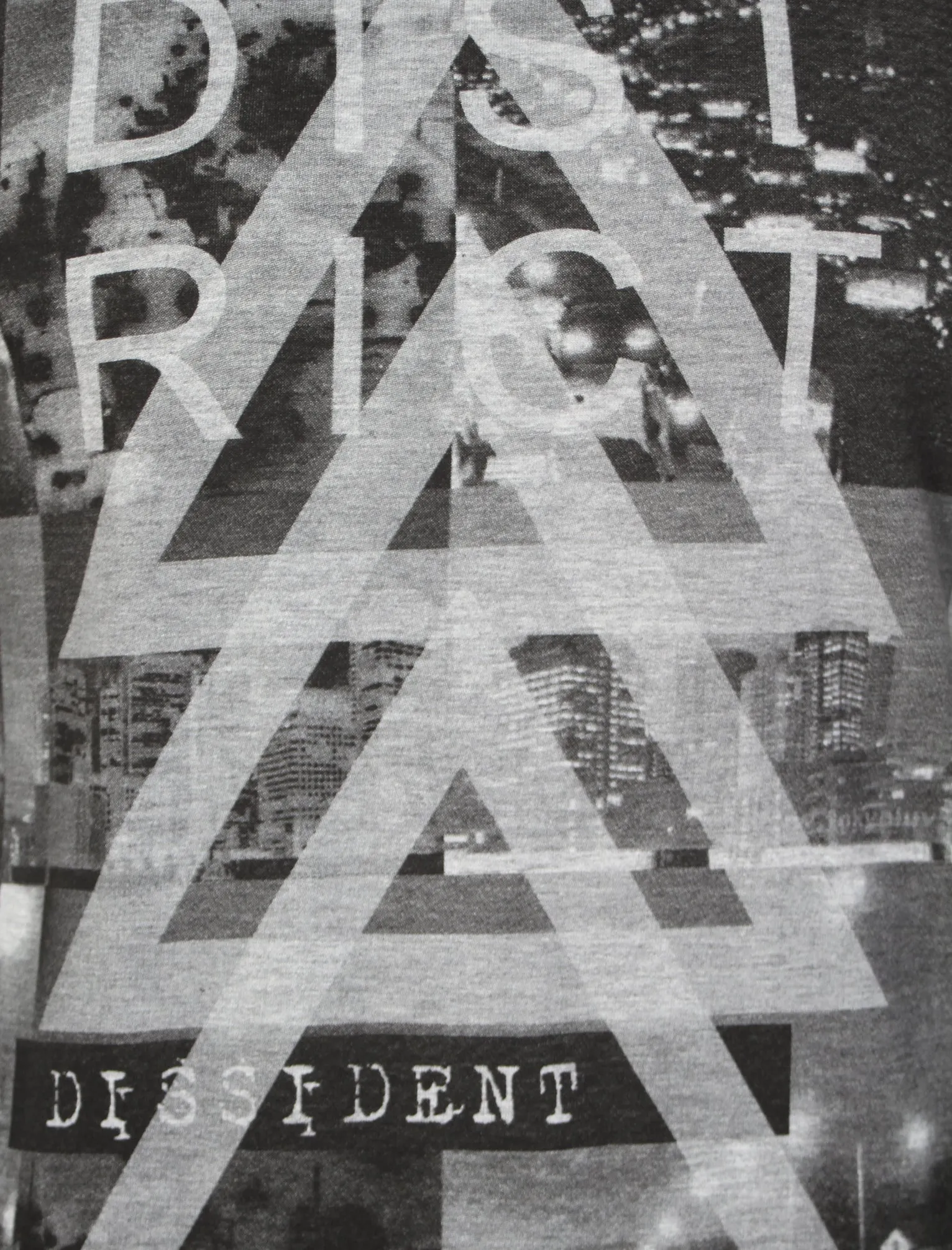 Rict City Skyline Motif T-shirt in Light Grey Marl - Dissident