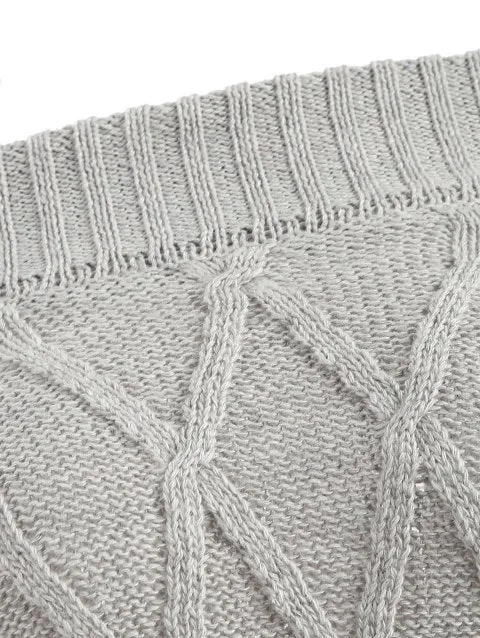 Romantic Shoulder Geometric Pullover Sweater