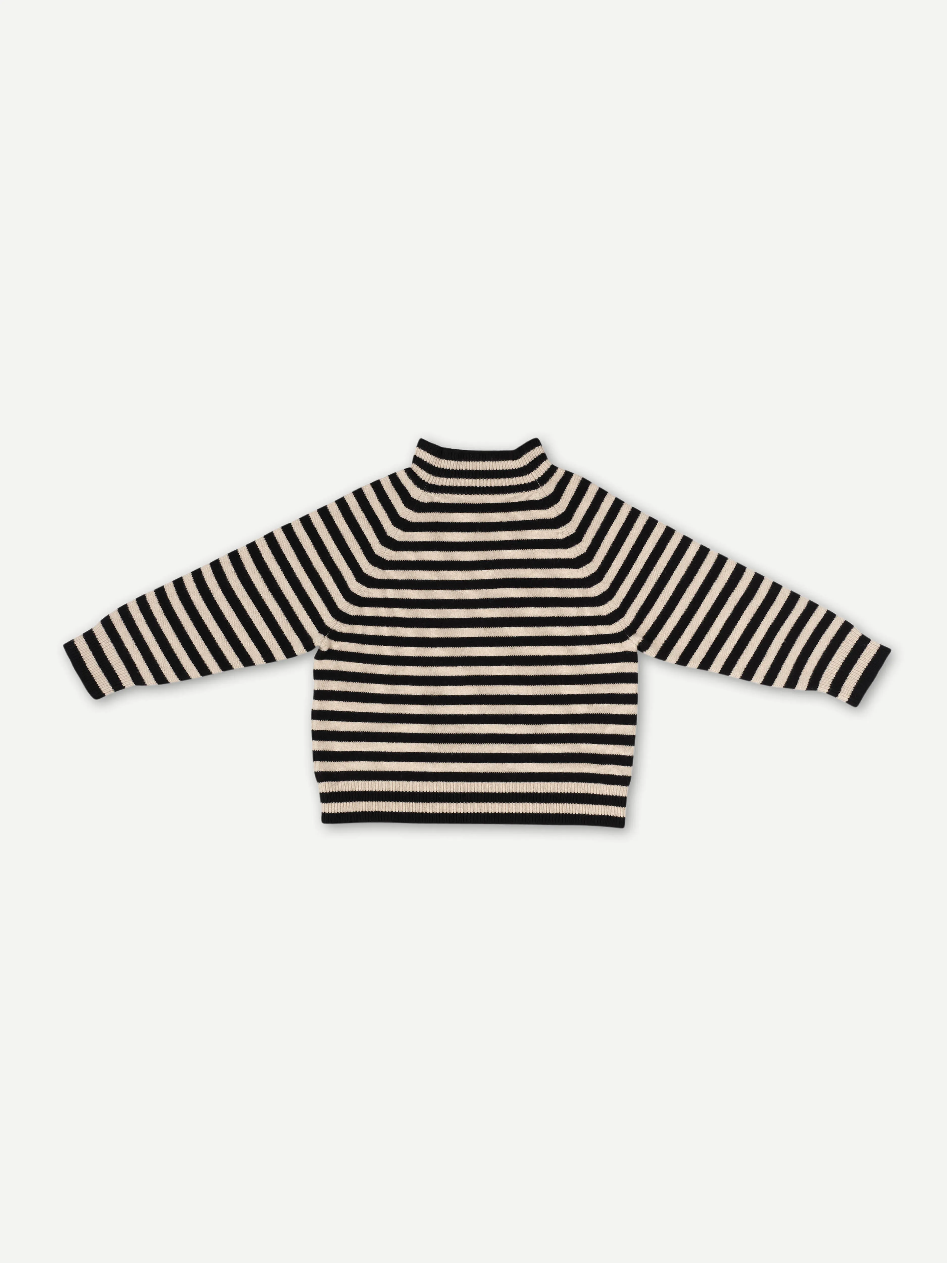STRIPE FELTED JUMPER BLACK & OATMEAL
