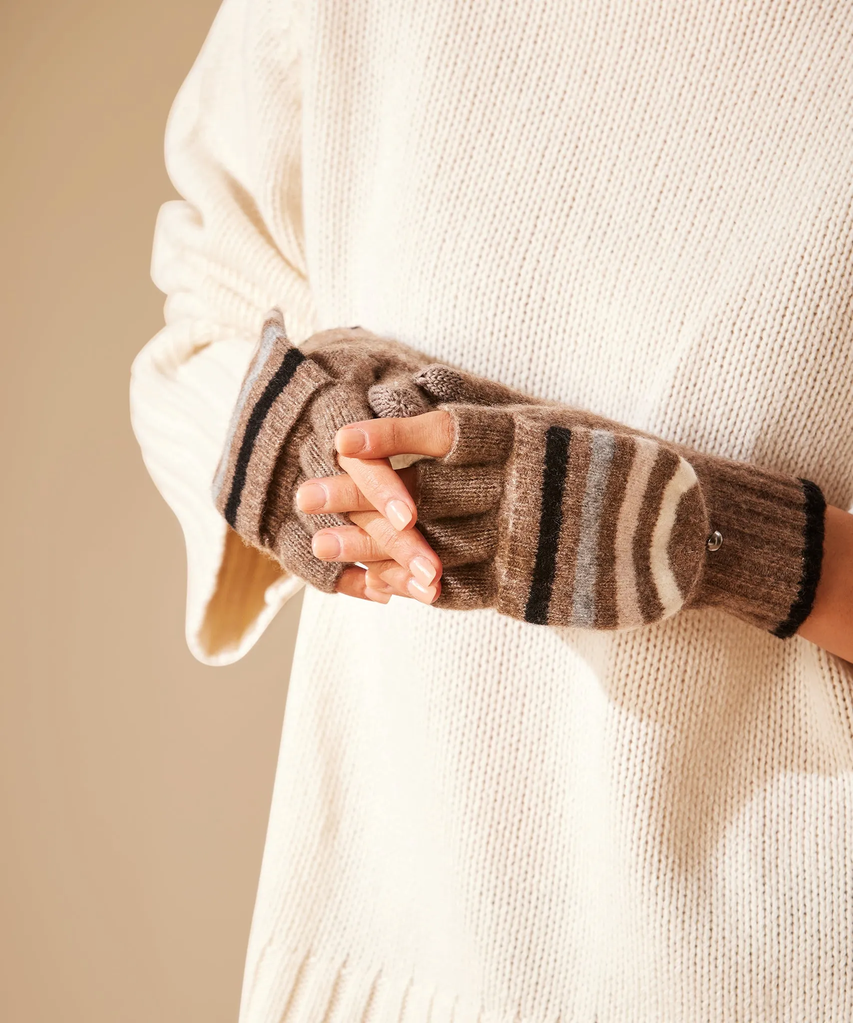 Striped Pop-top Mittens