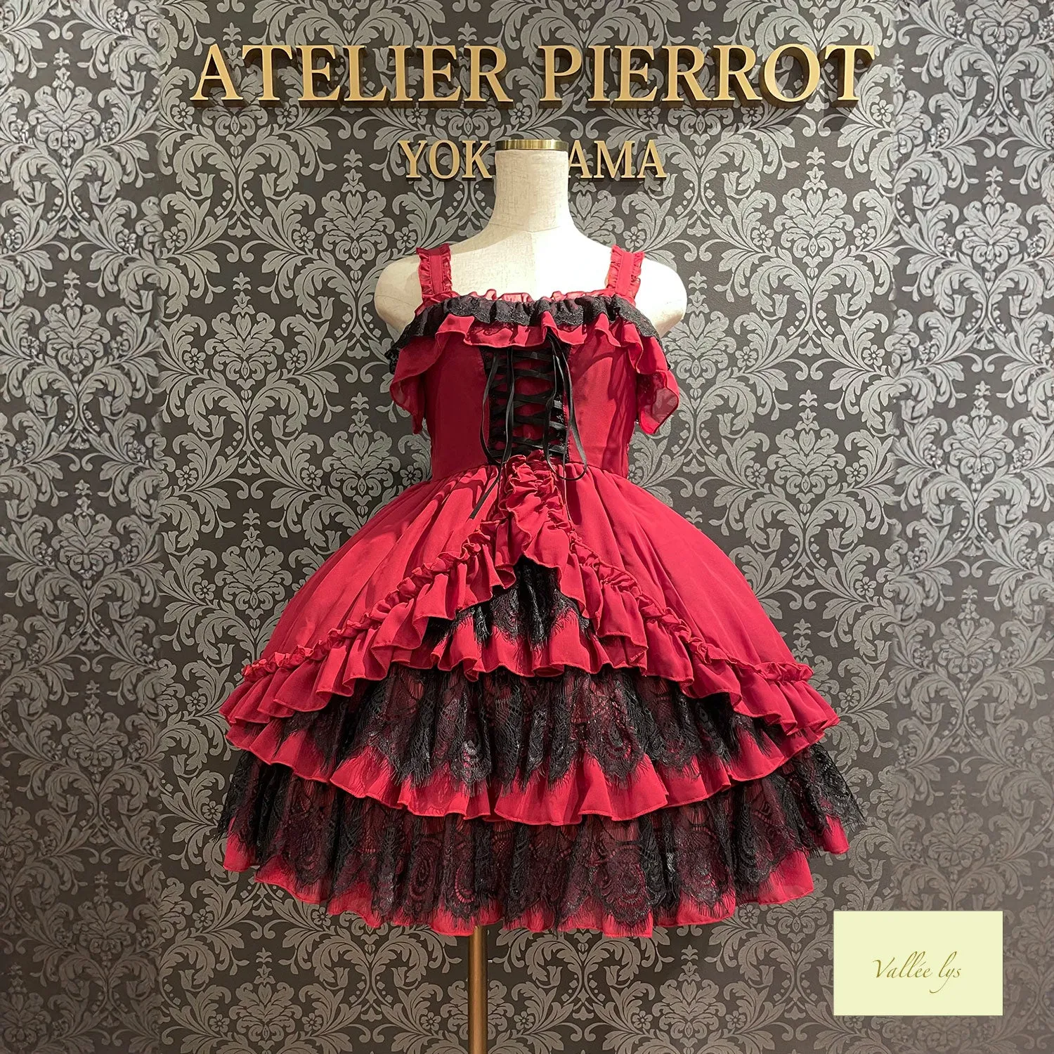 【Vallée lys】ヴァレリス　Magical Fairyland Jumper Skirt　 White/Pink/Bordeaux/Navy/ Black× White/ Black