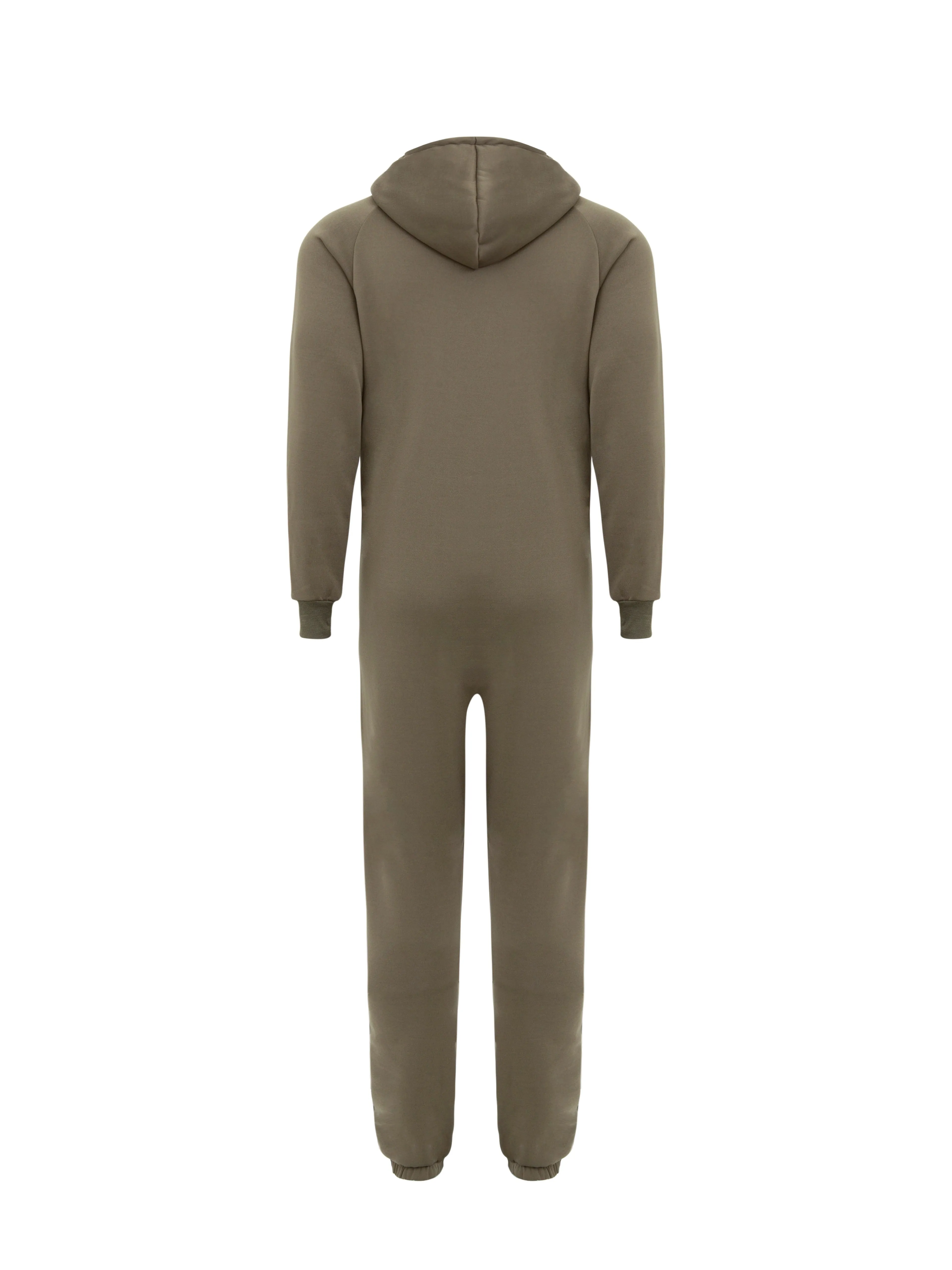 Winter Men's One-piece Thermal Hooded Jumpsuit for Casual Zip Up