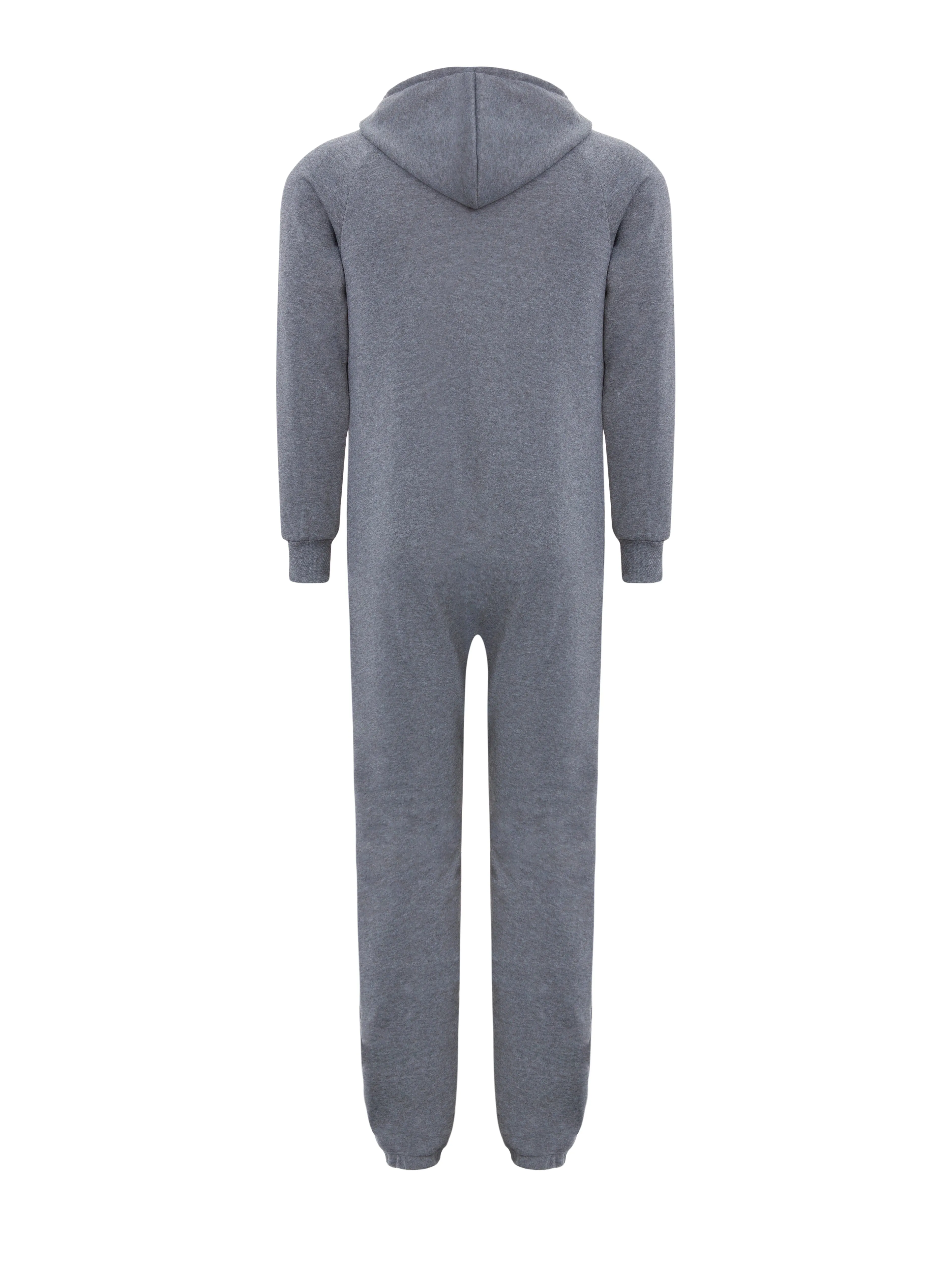 Winter Men's One-piece Thermal Hooded Jumpsuit for Casual Zip Up