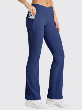 Women's Fleece Lined Crossover Flared Leggings