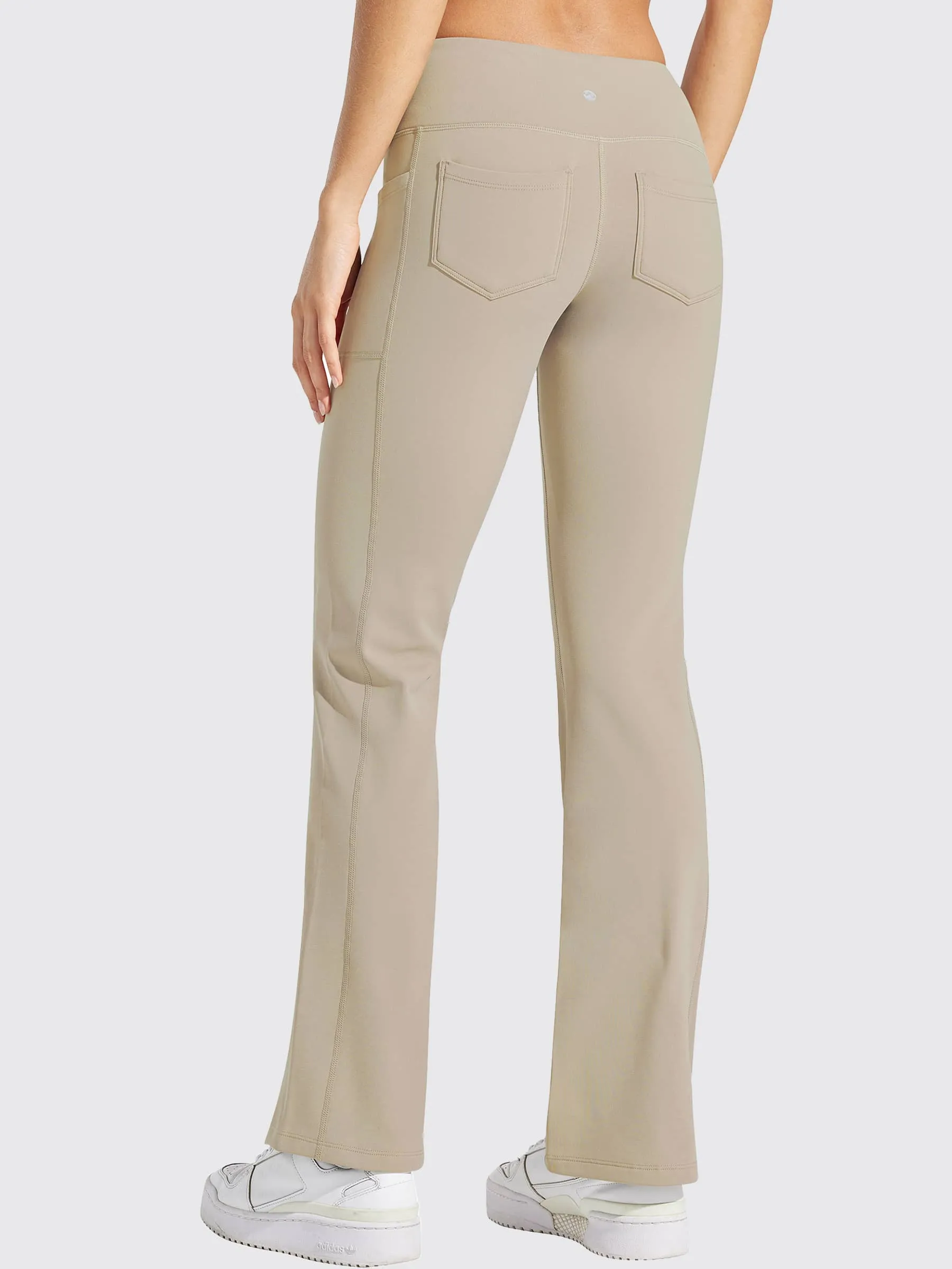 Women's Fleece Lined Crossover Flared Leggings